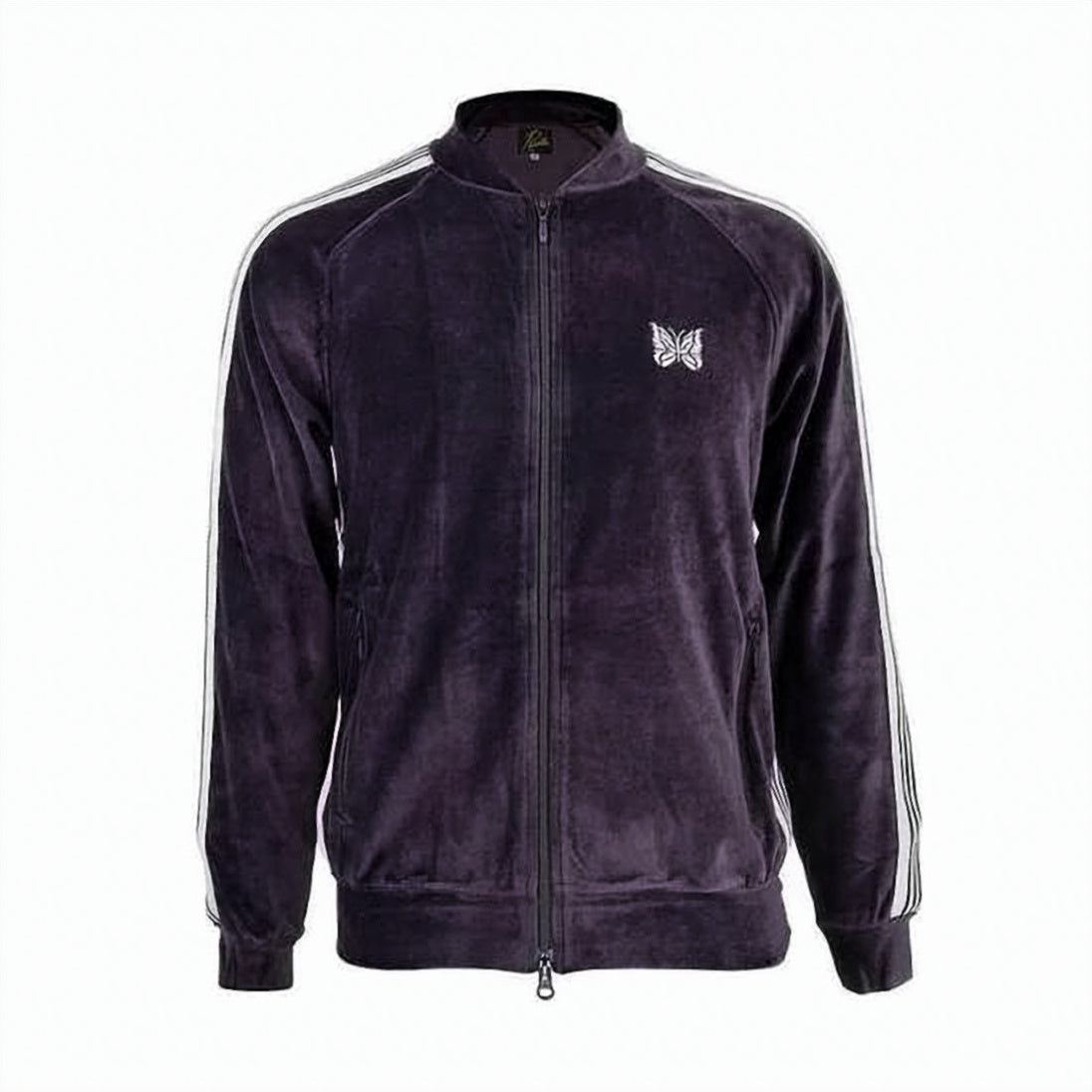 Velvety Track Jacket with Butterfly Emblem