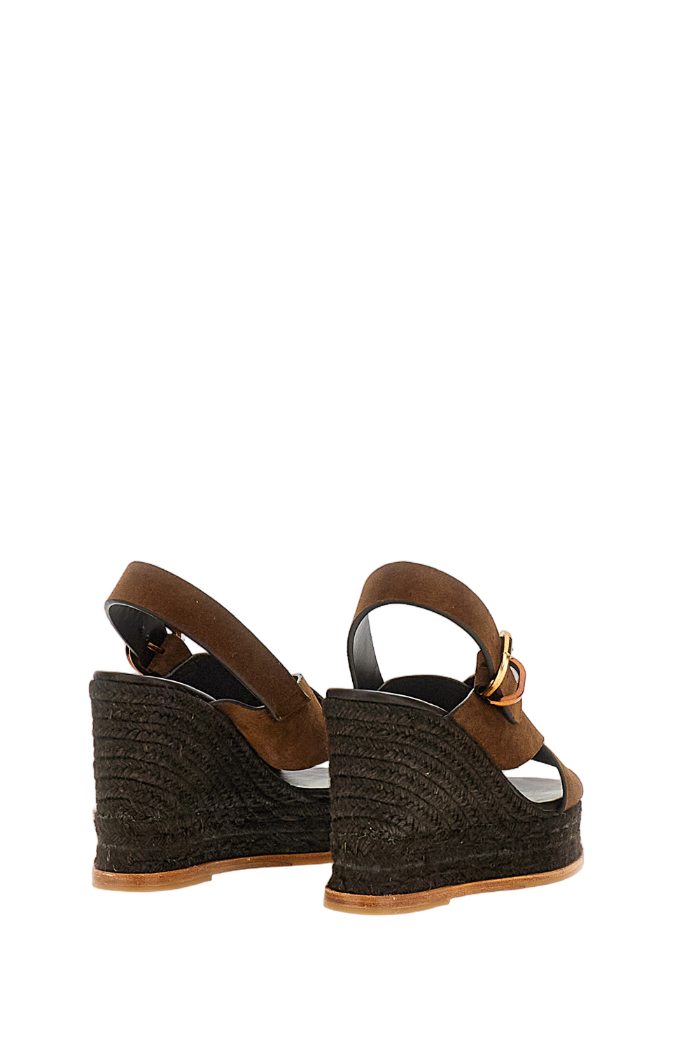 Brown Bettina Suede Wedge Sandals