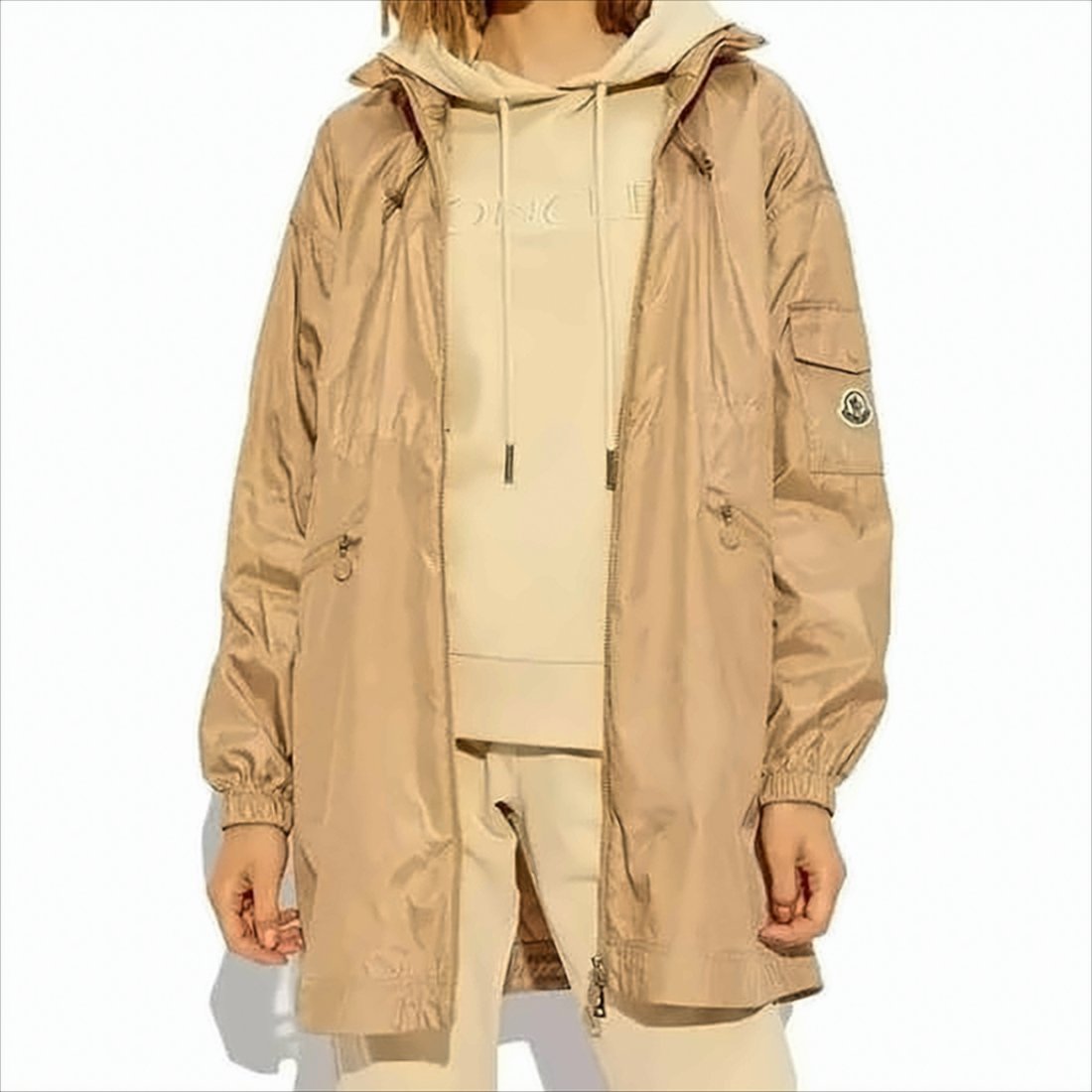 Lightweight Brown Long Jacket with High Collar