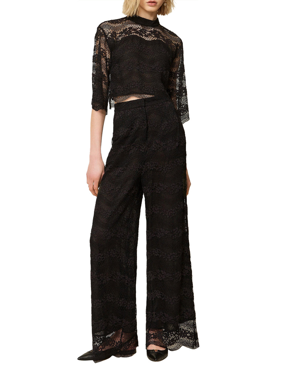 Macramé Wide-Leg Pants