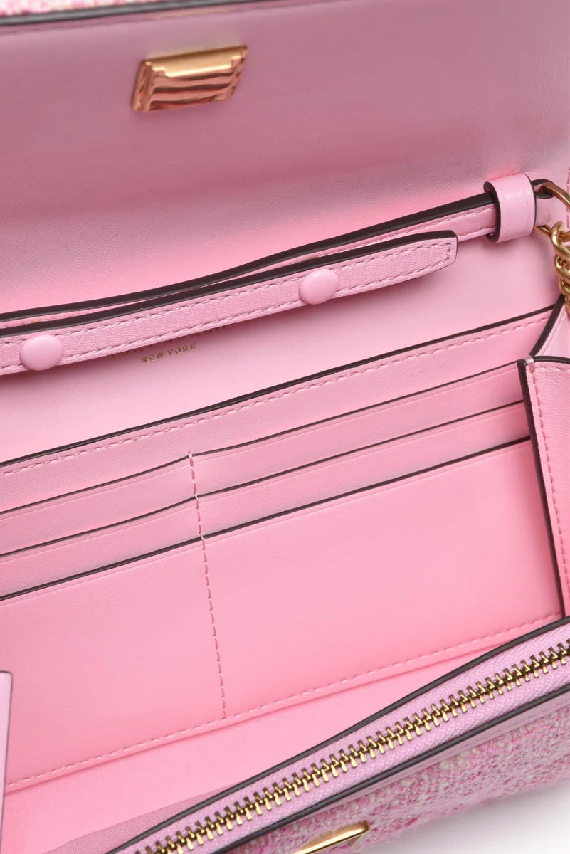 Willa Tweed Shoulder Bag - Pink
