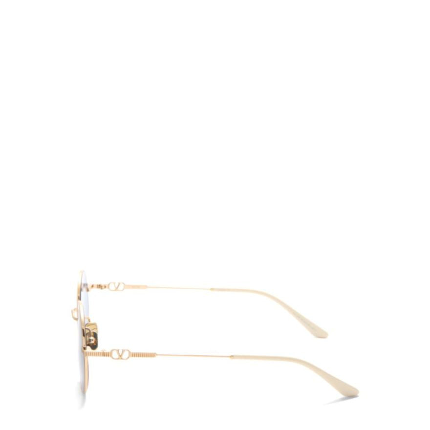 Vls-173 Gold Metal Round Sunglasses