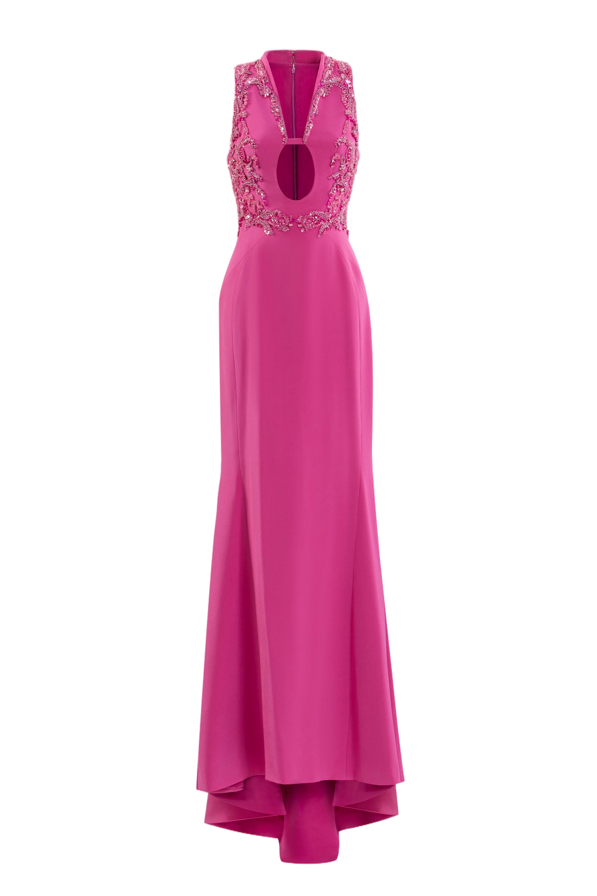 Embroidered Crepe Dress