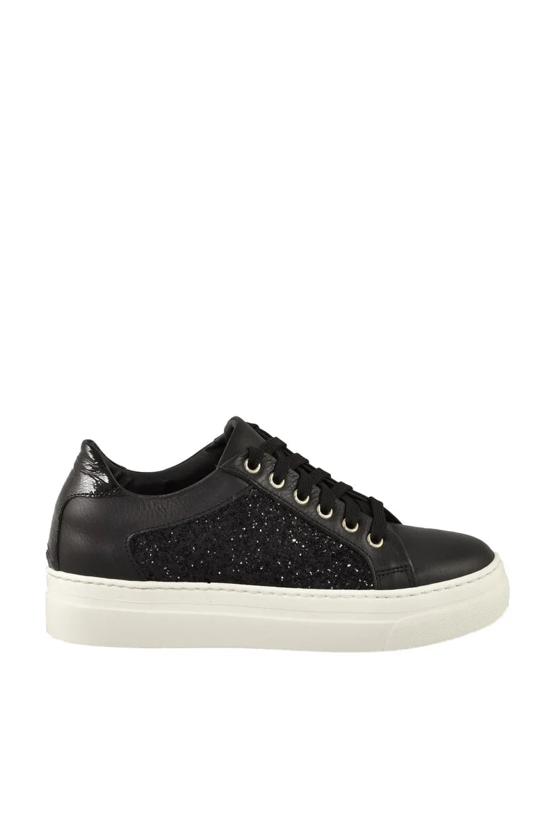 Leather/Polyurethane Sneakers - Black