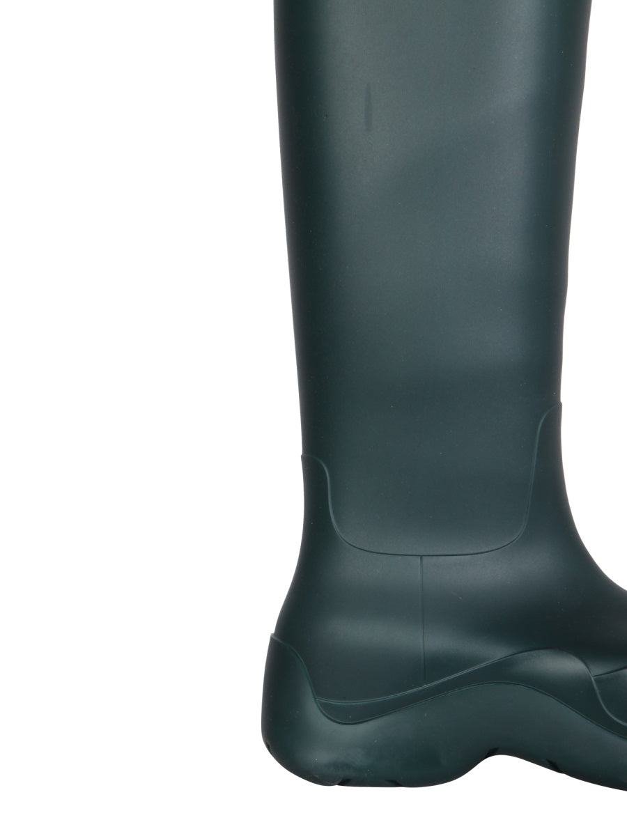 High-Top Rubber Puddle Boots with Glossy Finish