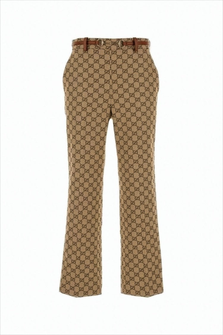 Straight Pants With Distinctive All-Over Pattern