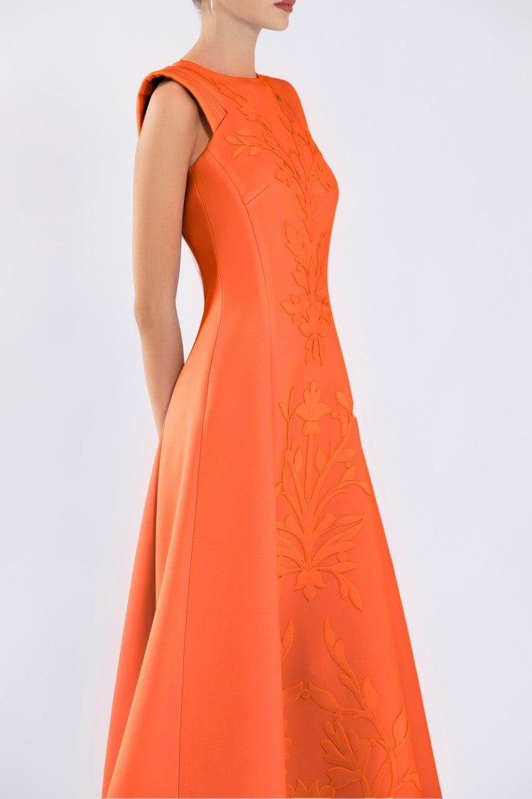 Neoprene Dress With Matching Embroidery