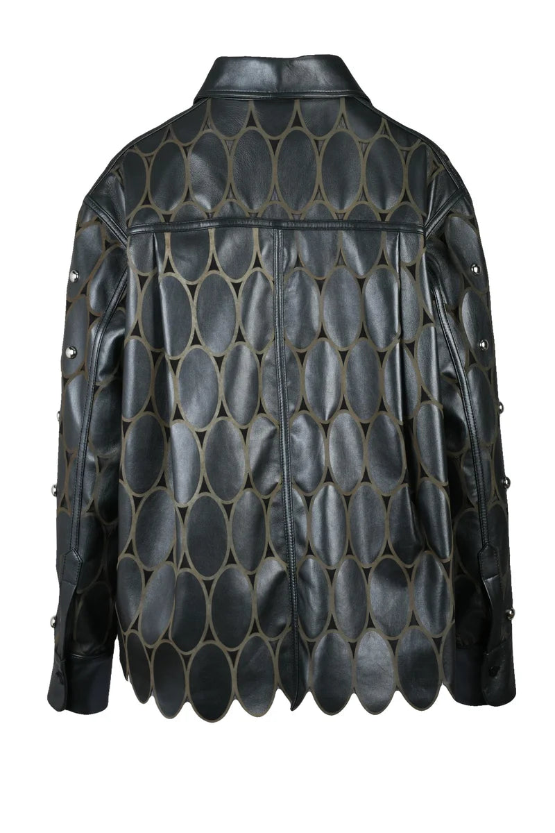 Leather Studded Shirt - Black