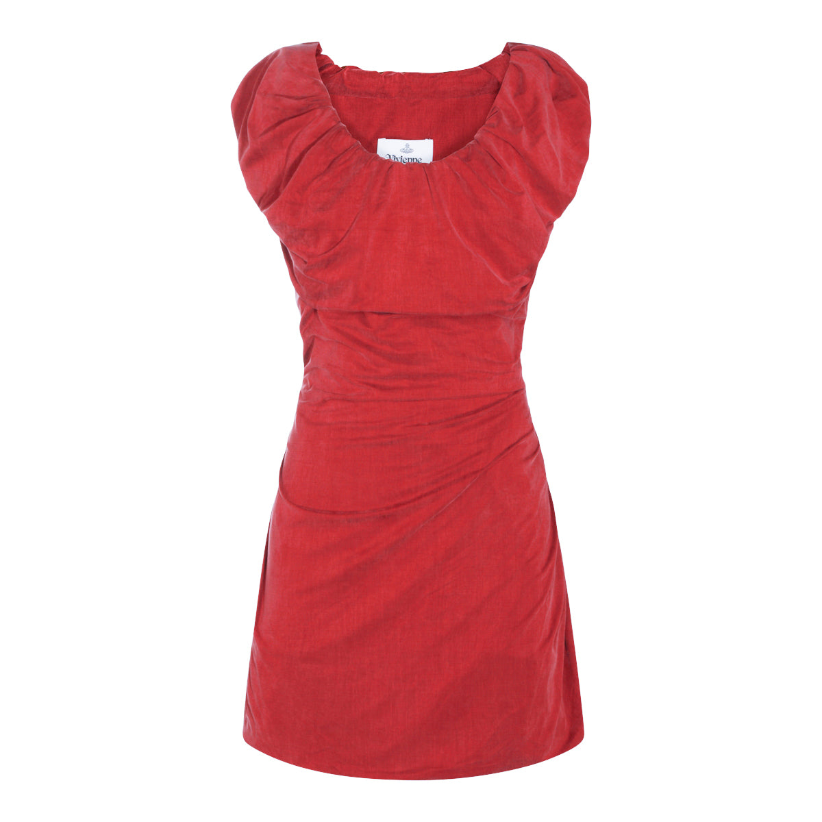 Structured Mini Dress With Round Neckline