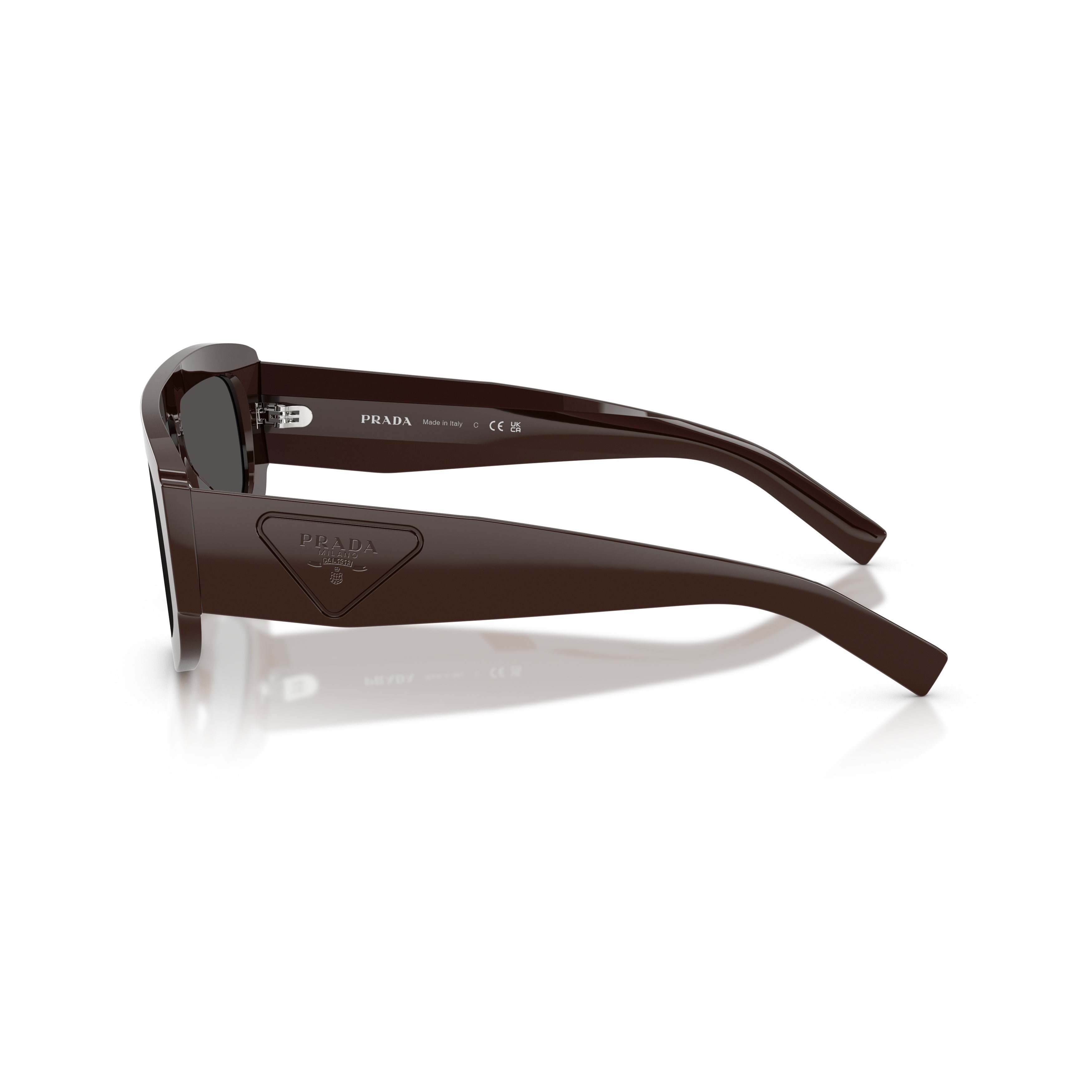0pr D10s Rectangular Brown Acetate Sunglasses