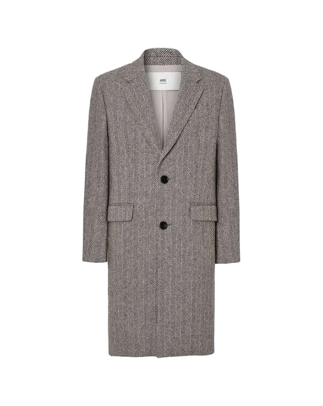 Classic Tailored Herringbone Wool Coat