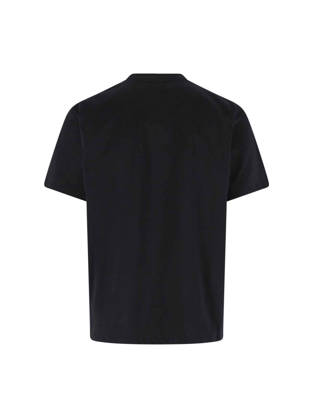 Black V Detail Minimalist Cotton T-shirt