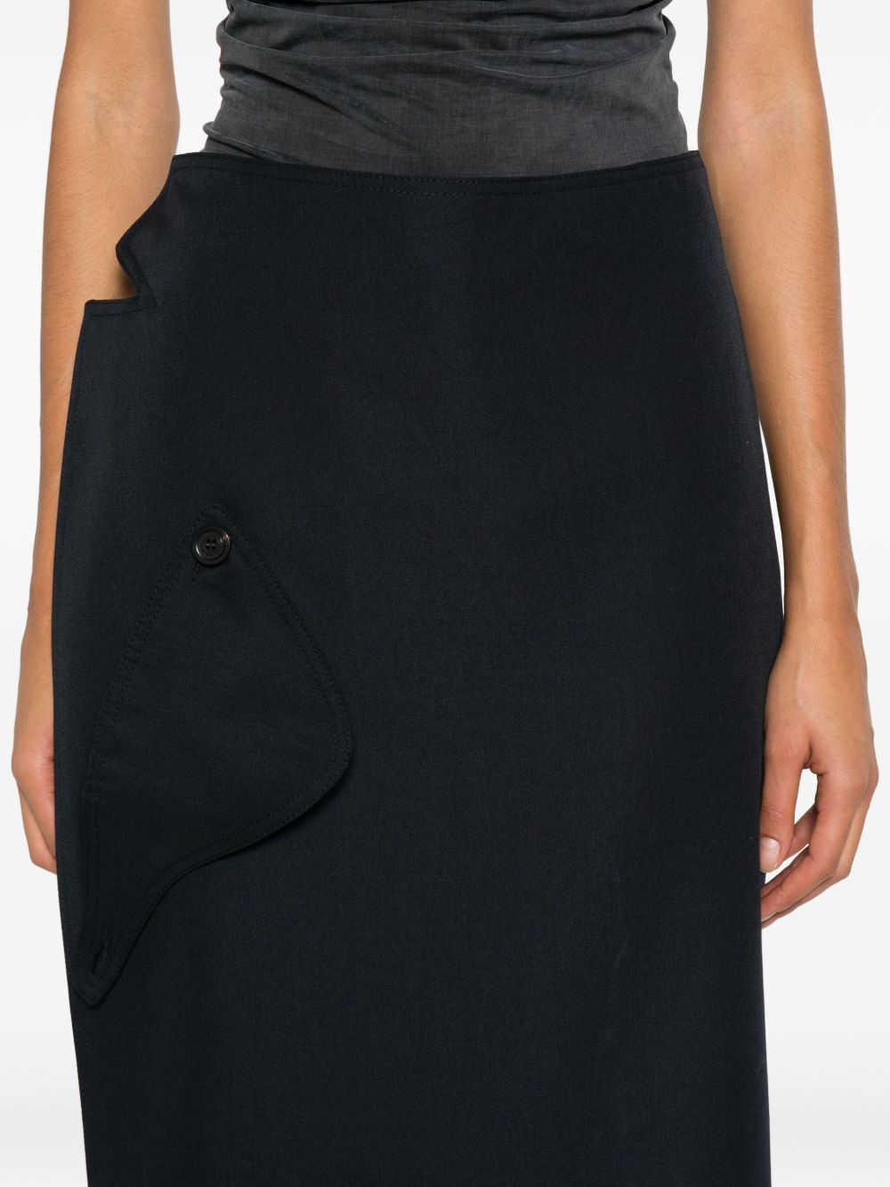 Wrap Design Maxi Skirt