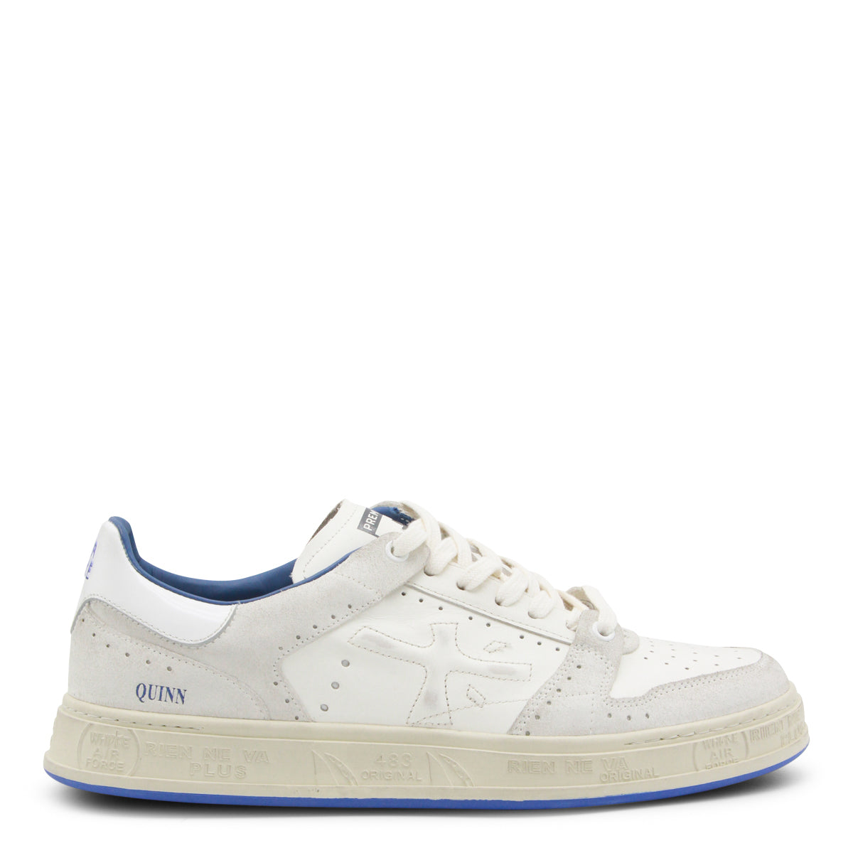 Low-Top White Sneakers with Suede Overlays