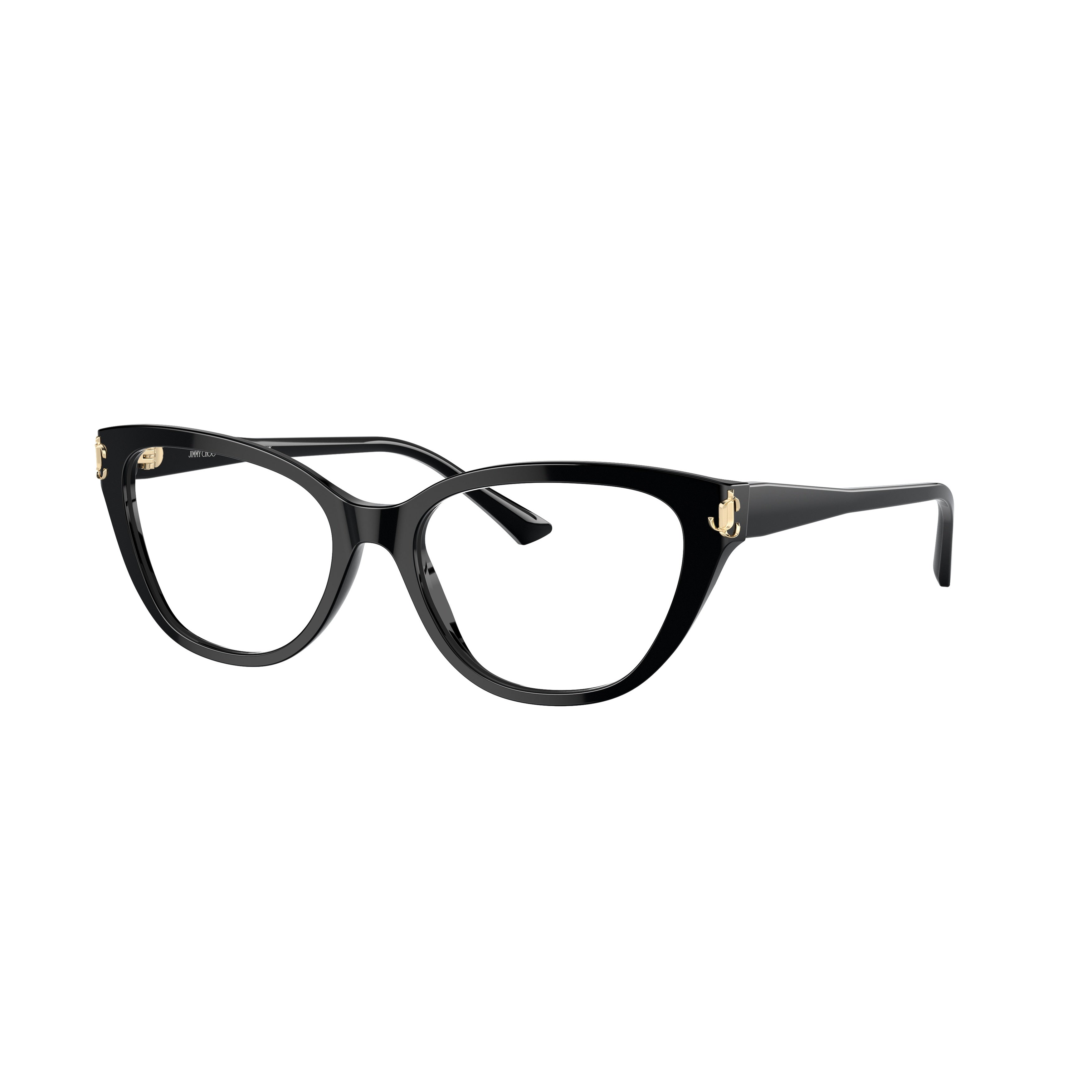 0jc3011 Glossy Black Acetate Cat-Eye Sunglasses