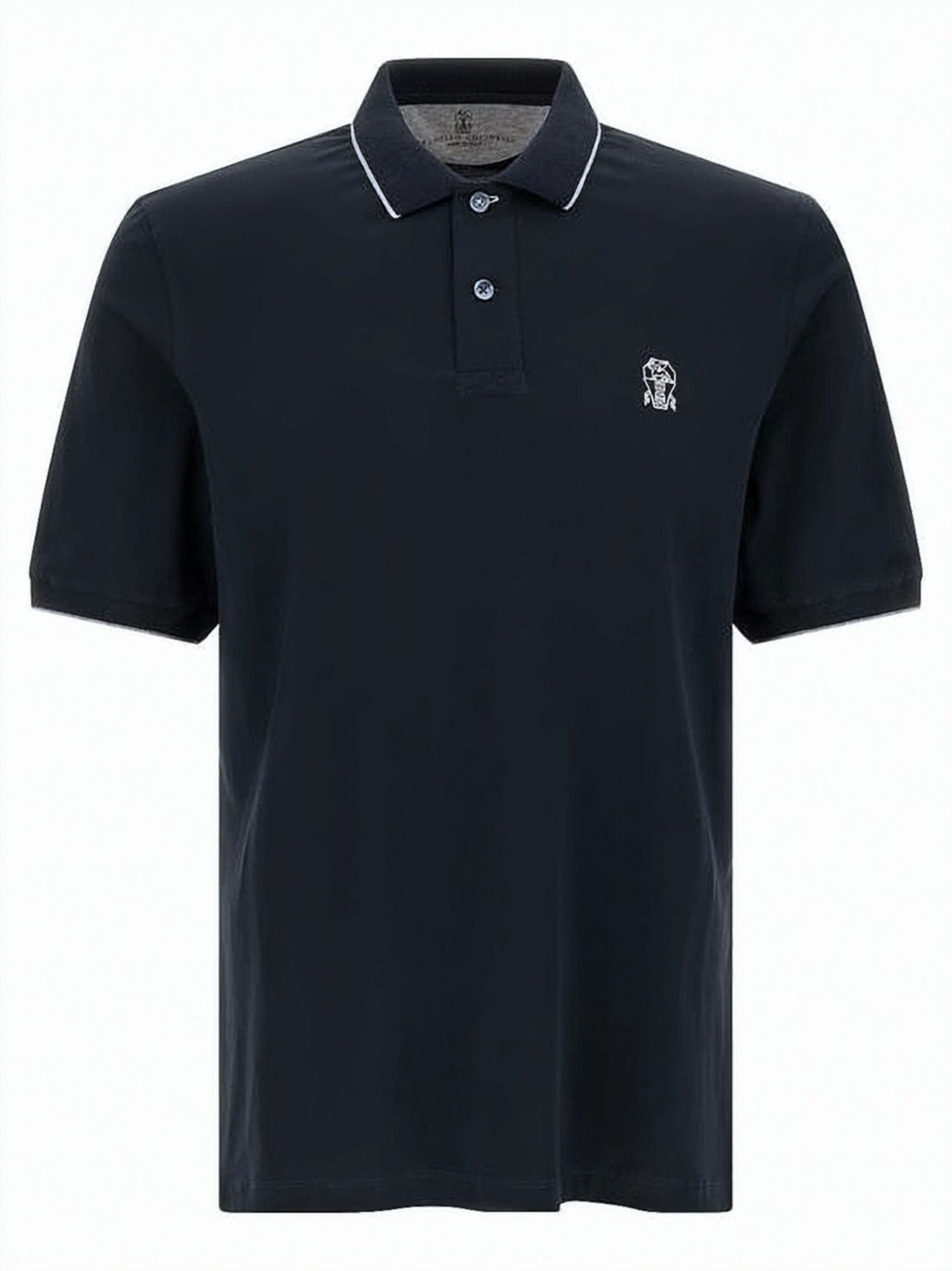 Short-Sleeve Polo Shirt with Ribbed Collar