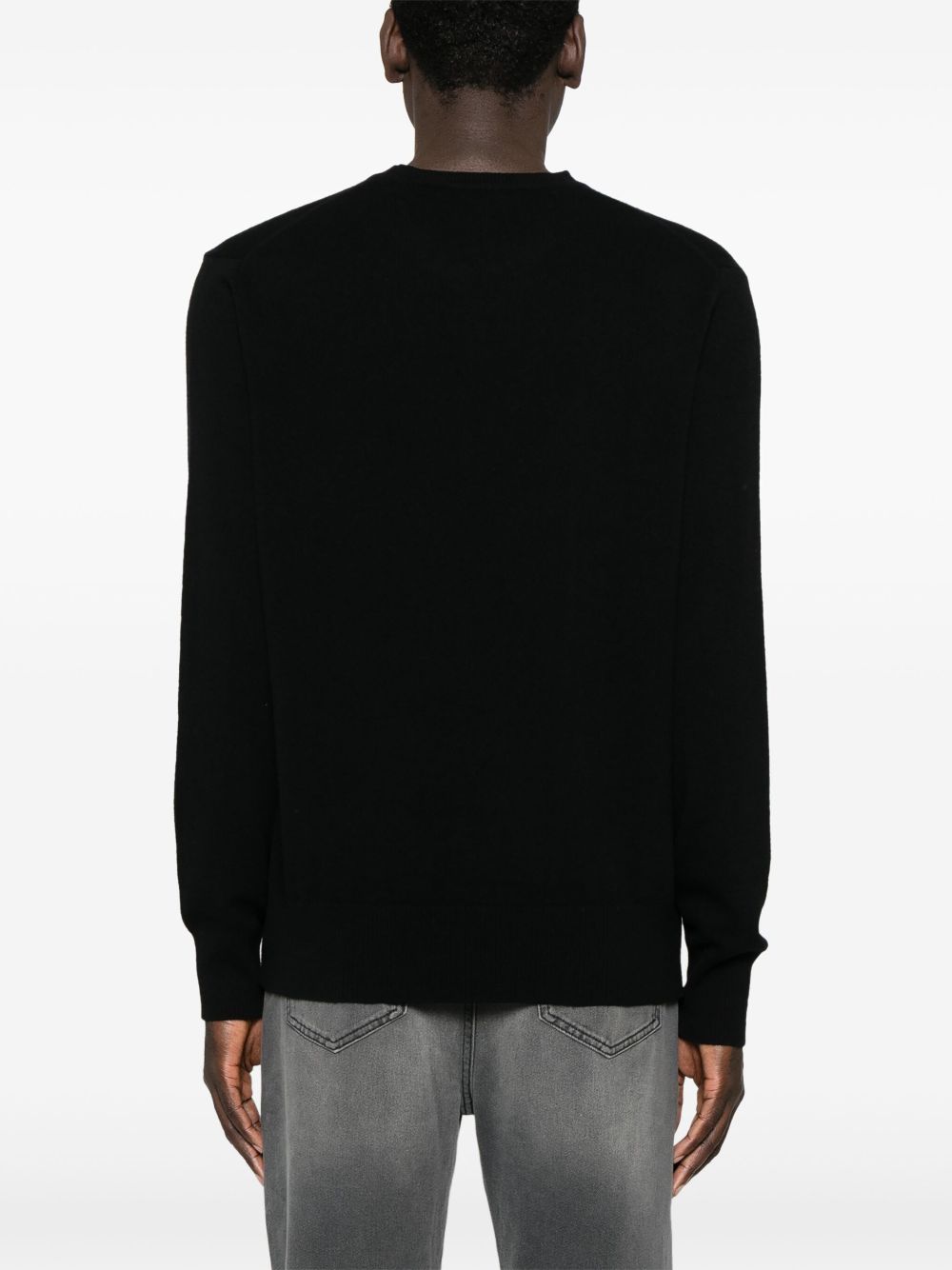 Black Sweatshirt with Ribbed Cuffs