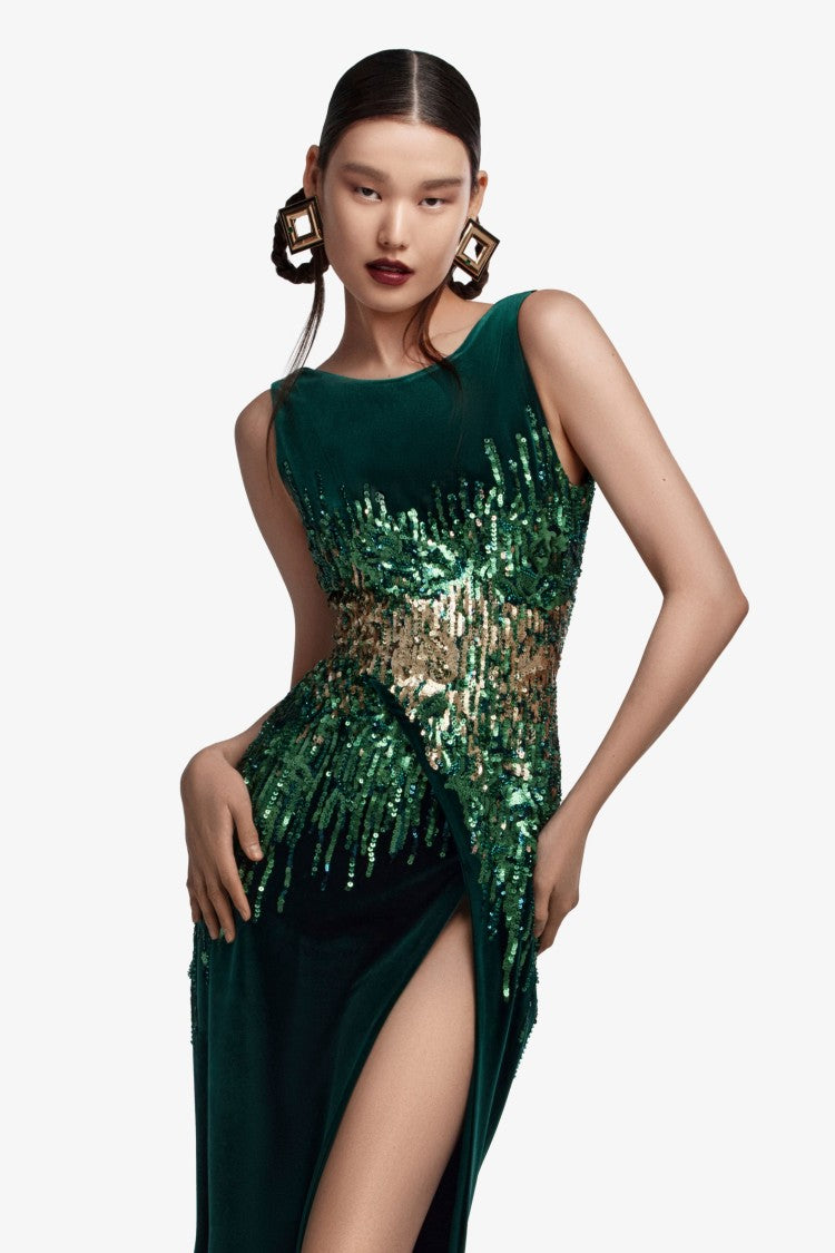 Sequin Velvet Dress