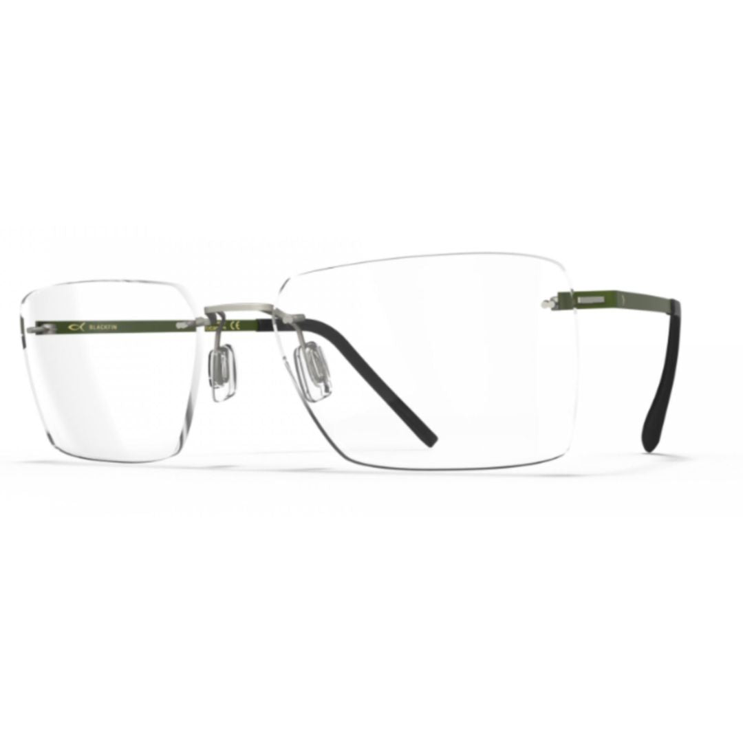 Bf1071 Aero Loop B2-P1 Rimless Rectangular Lenses with Slim Metallic Temples