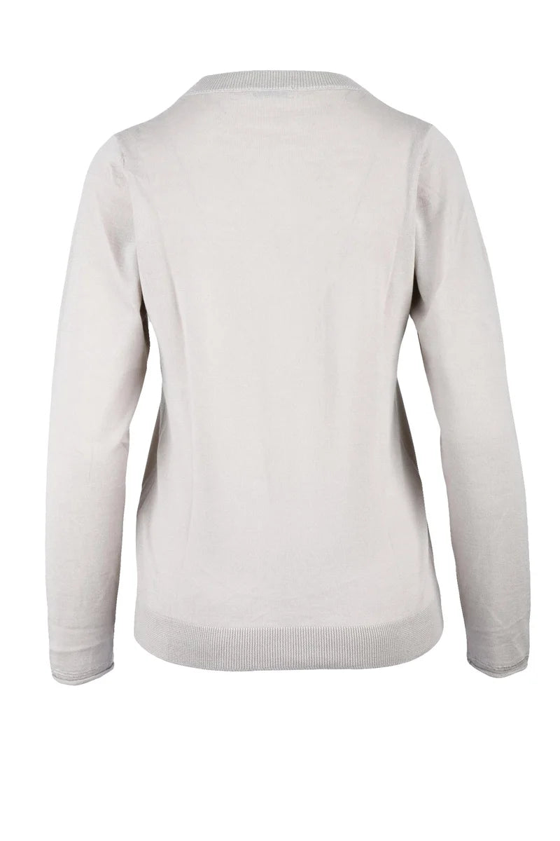 Wool Silk Under Jacket Top - Grey