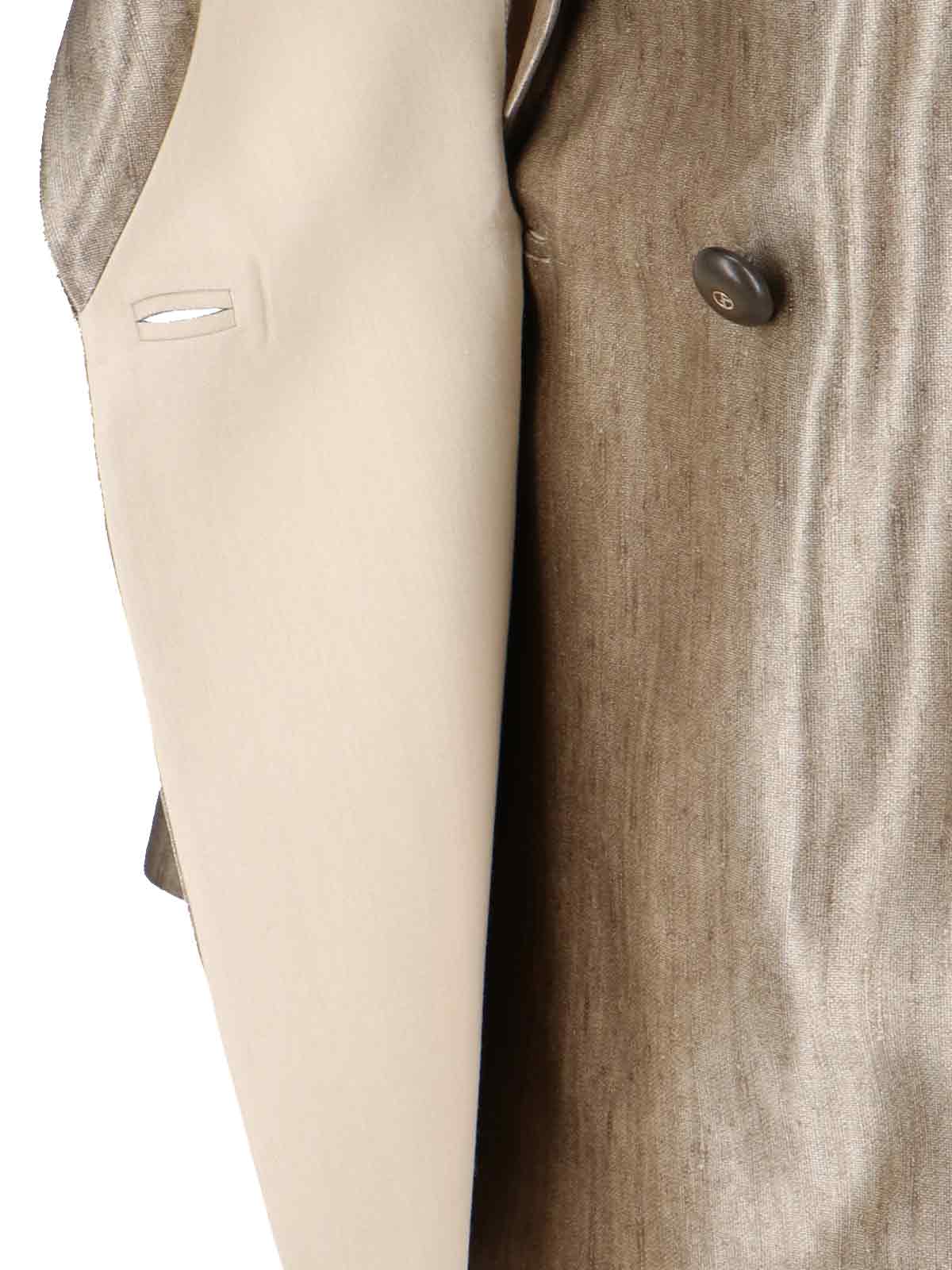 Double-Breasted Silk Blazer – Gold