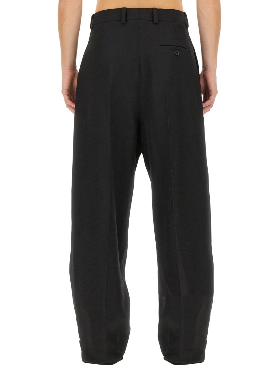 Wide-Leg Relaxed Wool Trousers
