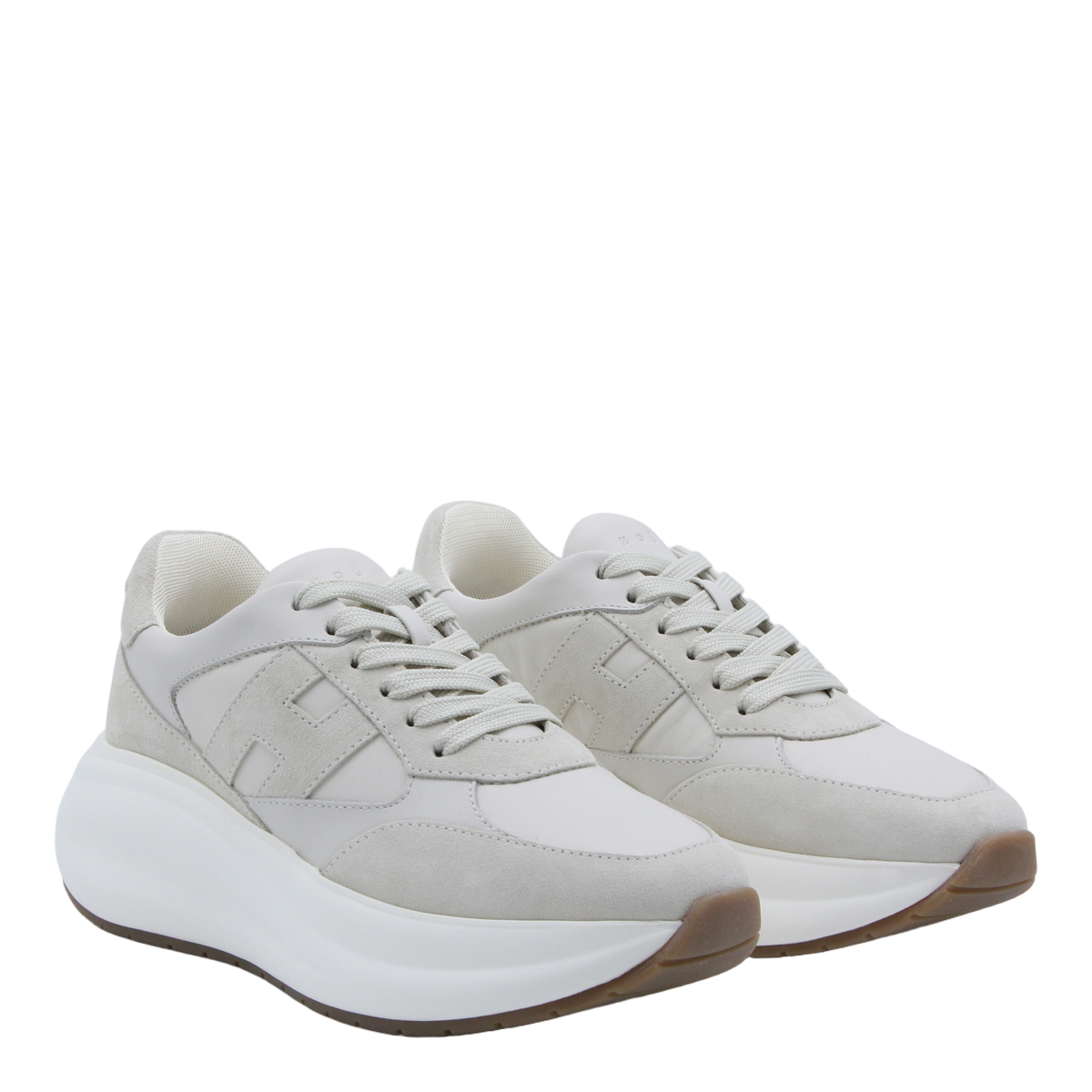 Sneakers With Sculpted White Sole