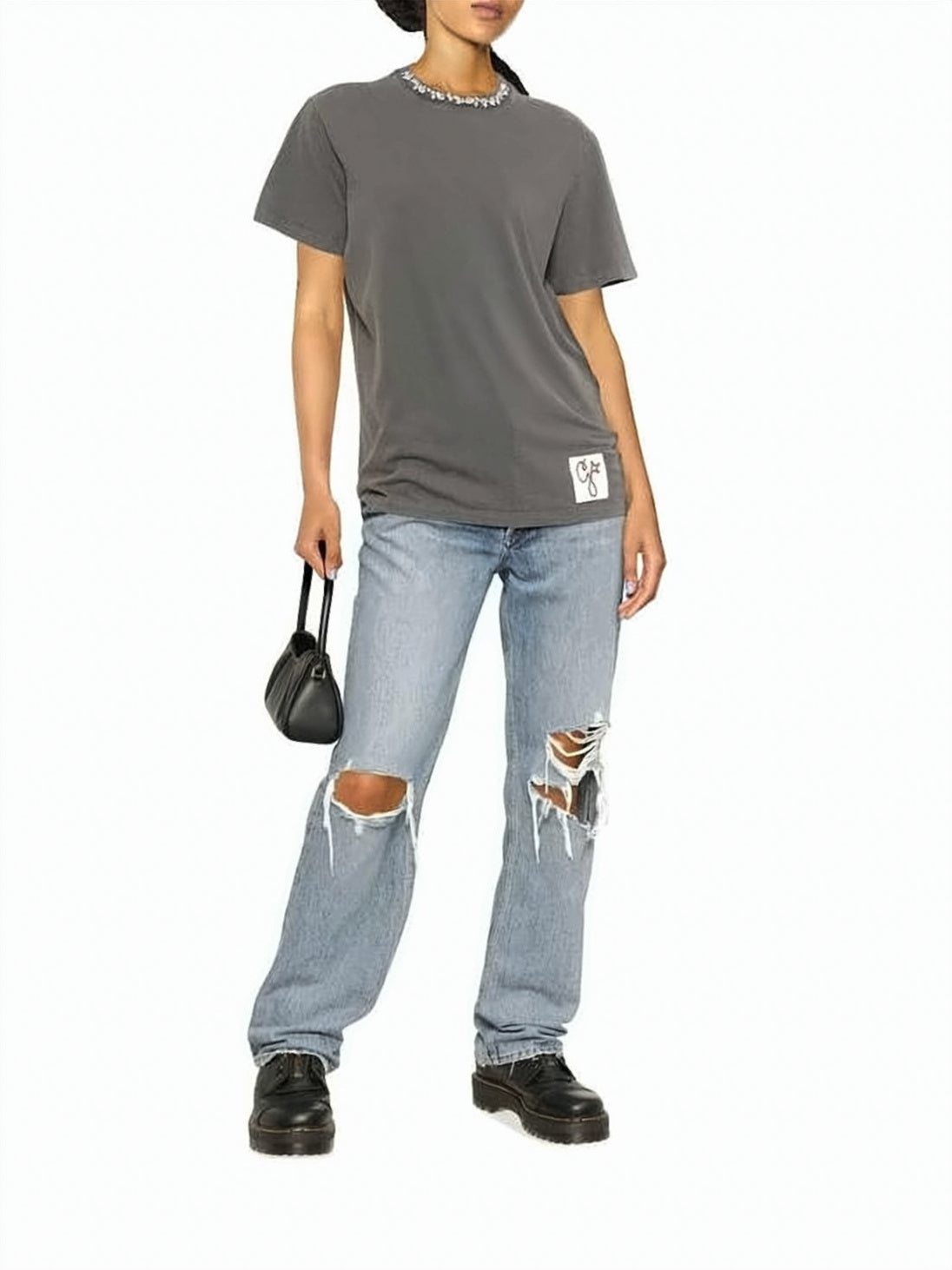 Charcoal Grey Cotton T-Shirt