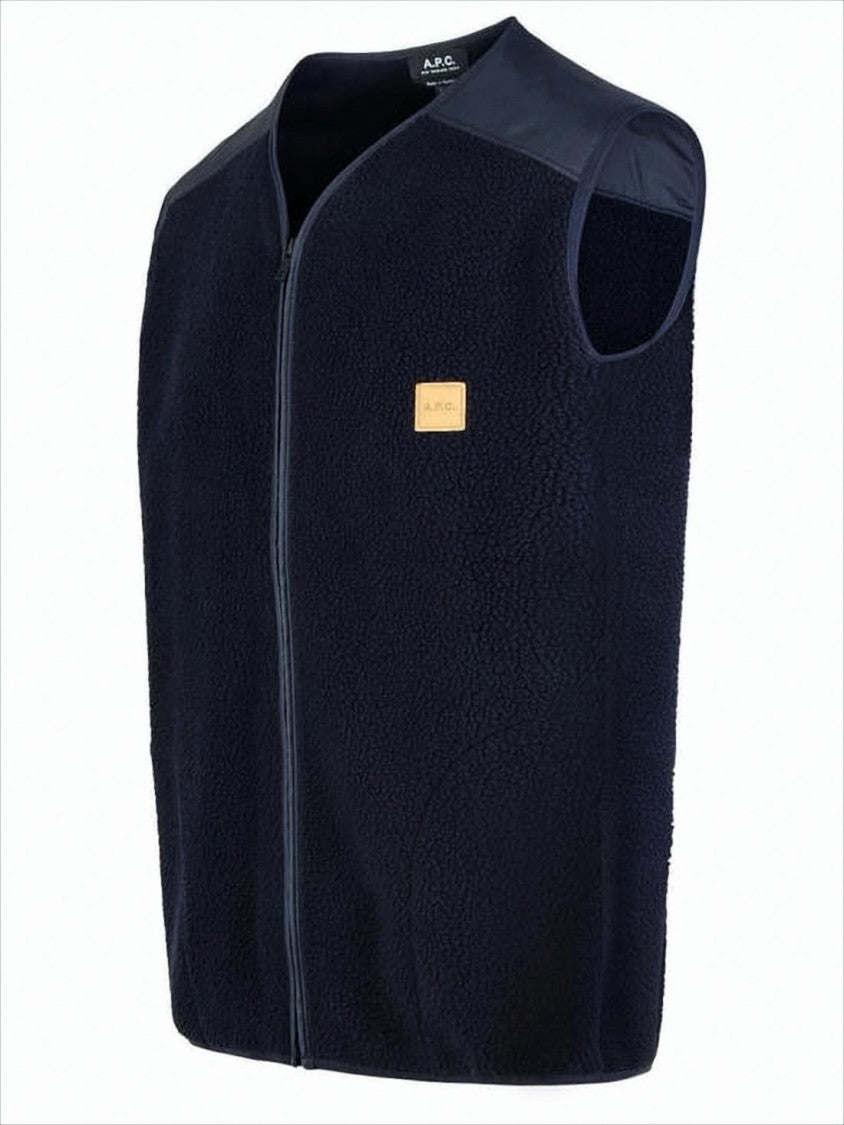 Textured Black Sleeveless Vest with Contrasting Panels