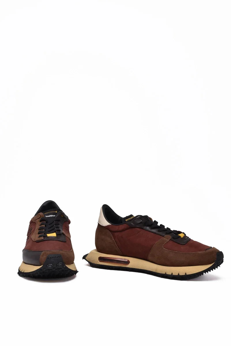 Leather/Polyester Sneakers - Brown/Bordeaux