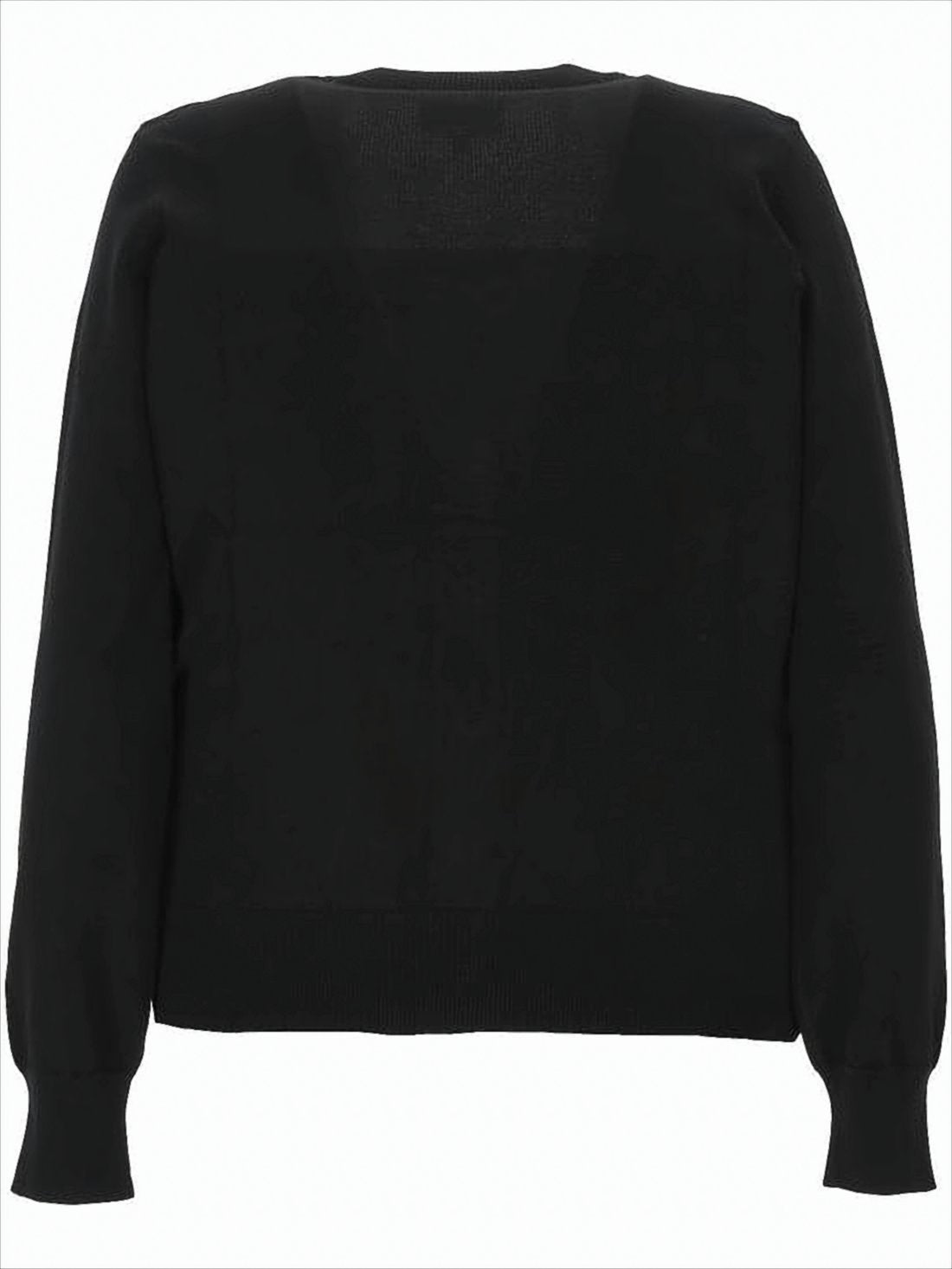 Cropped Cotton Cardigan with V-Neckline