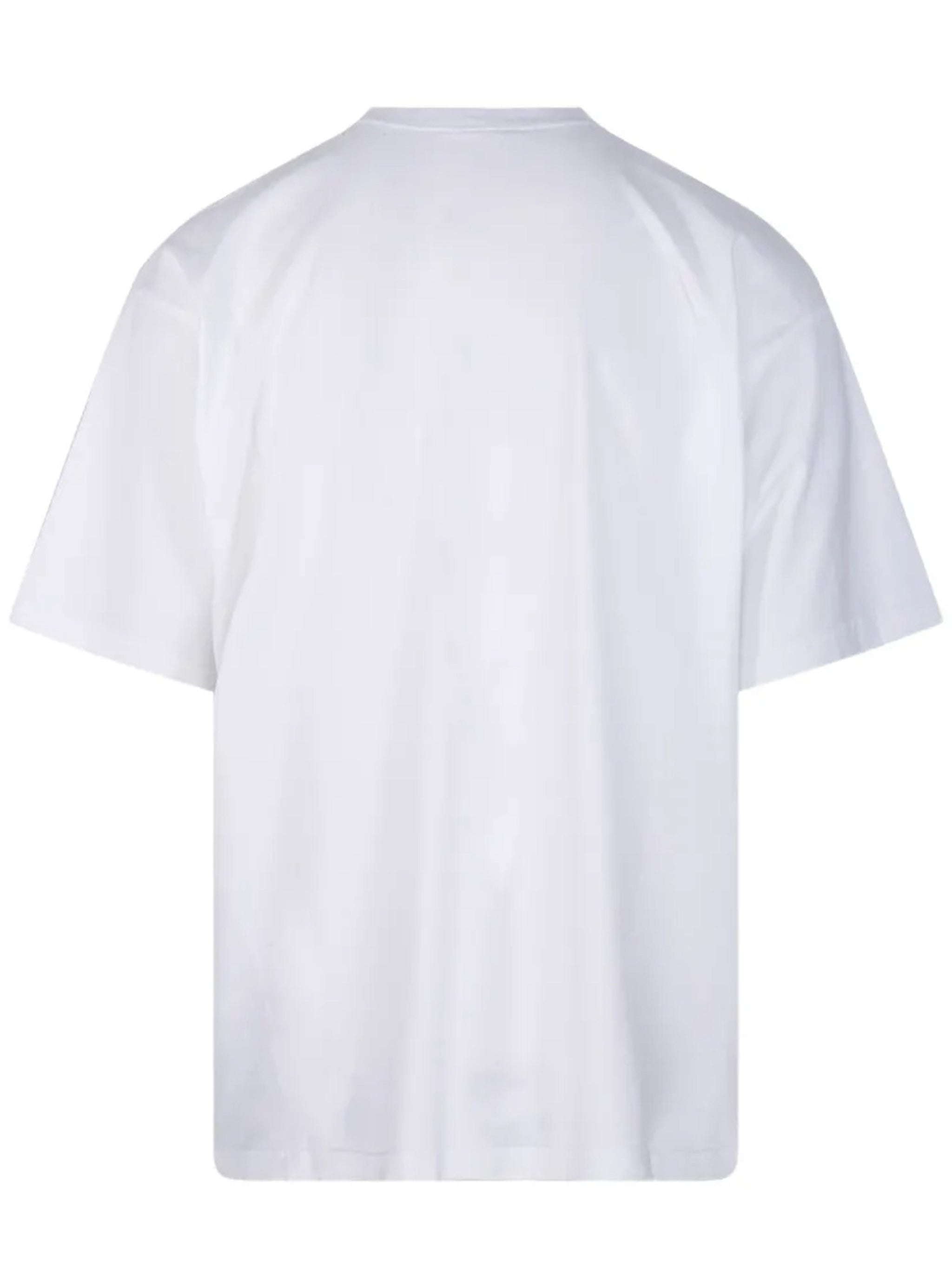 White Medium Fit Abstract Cotton T-Shirt