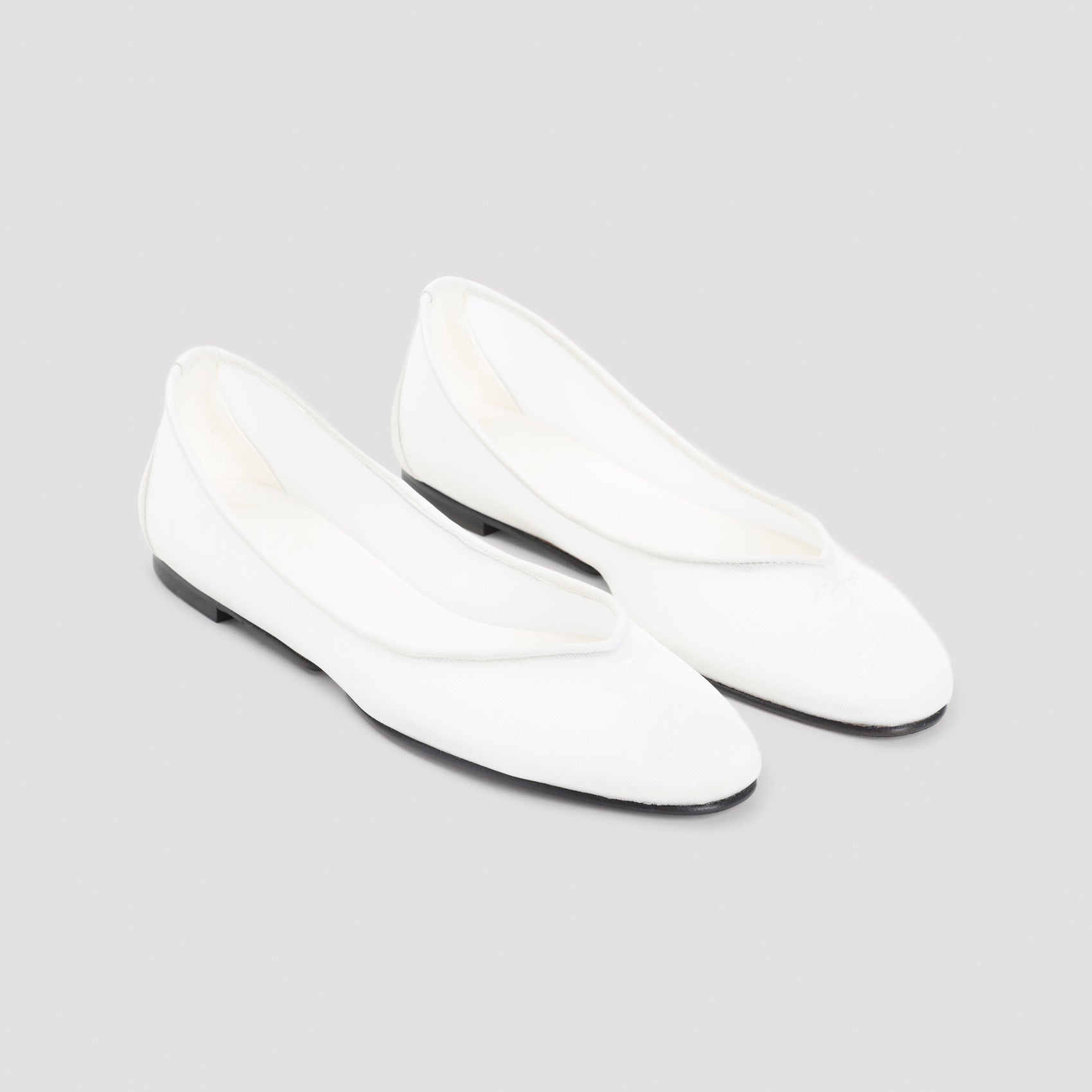 White Leather Ballerinas