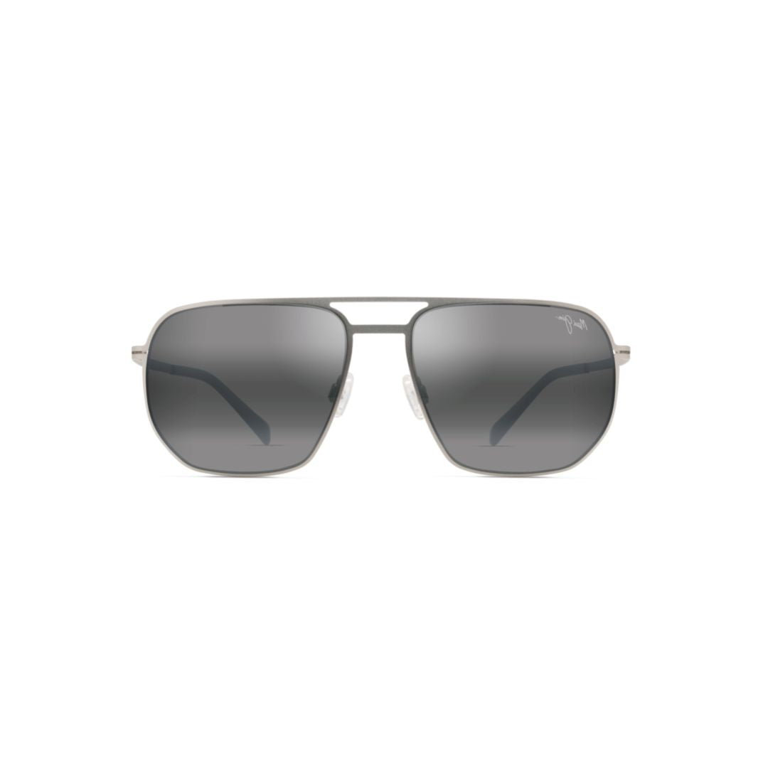 Sharks Cove Rectangular Metal Frame Sunglasses with Double Bridge Design