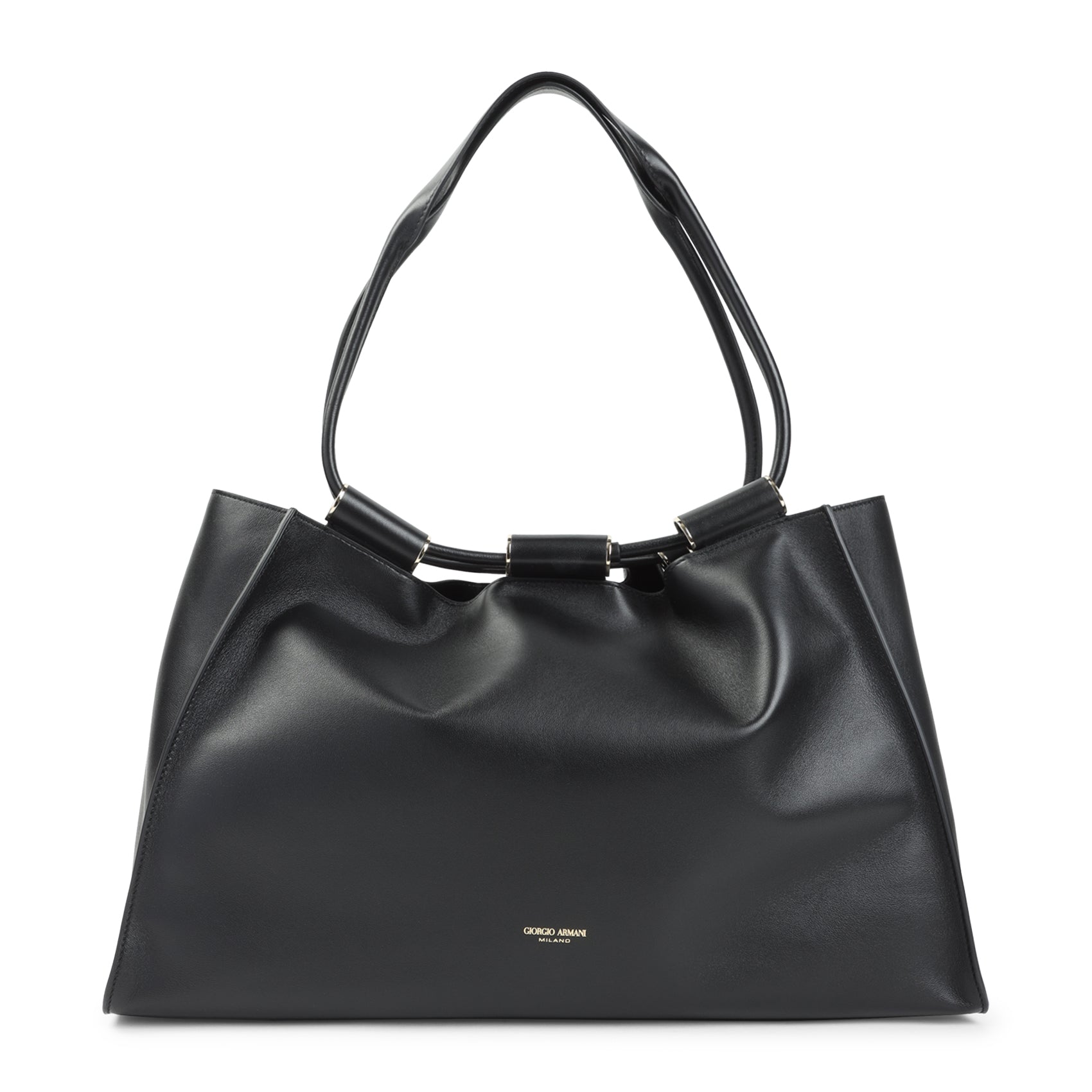 Smooth Lamb Leather Shoulder Bag With Subtle Logo Detail