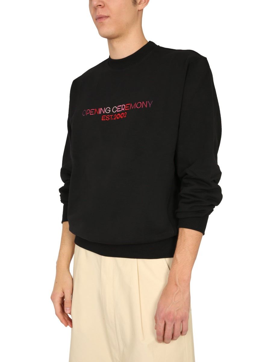 Crew Neck Sweatshirt With Embroidered Logo