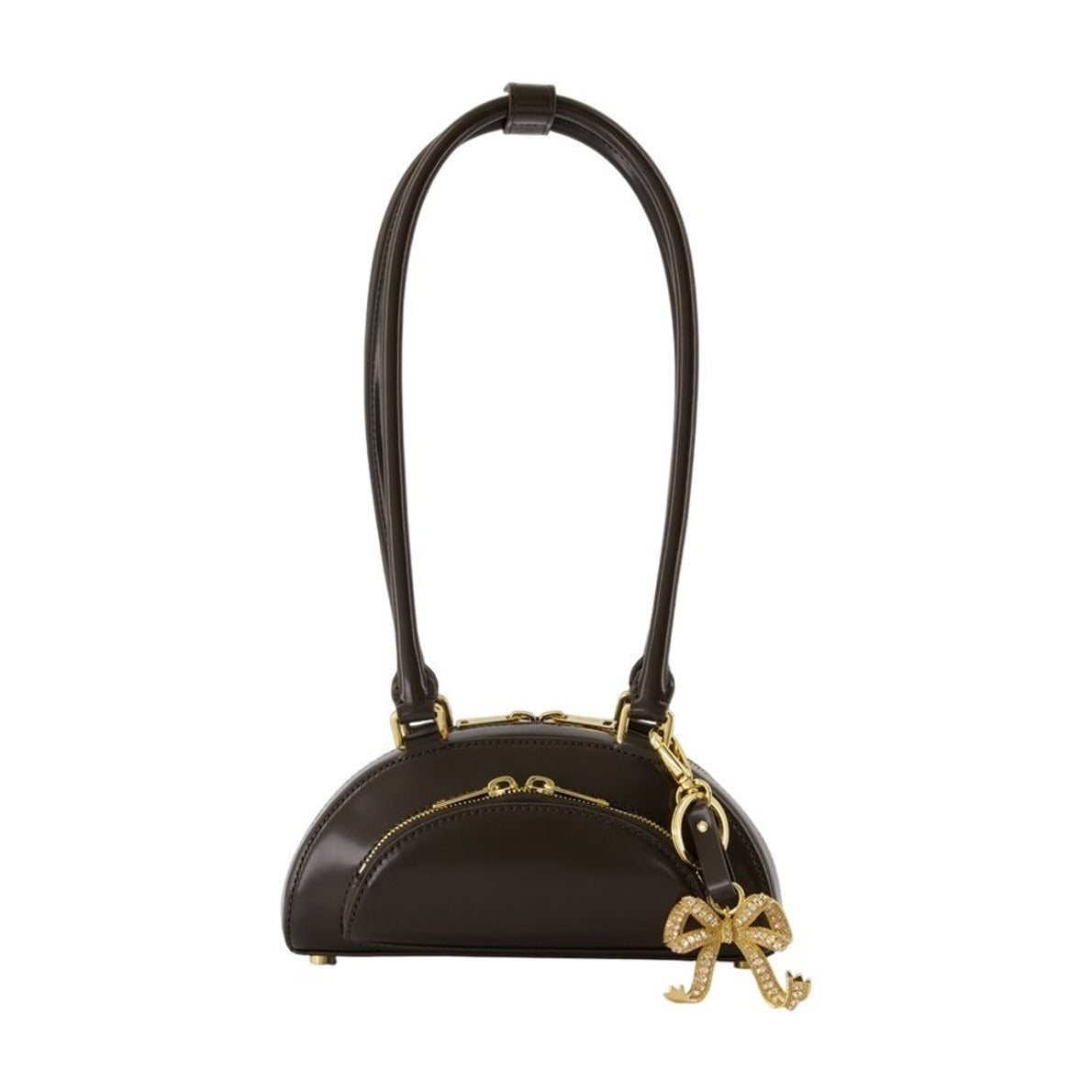 Mini With Charm Shoulder Bag - Leather - Brown