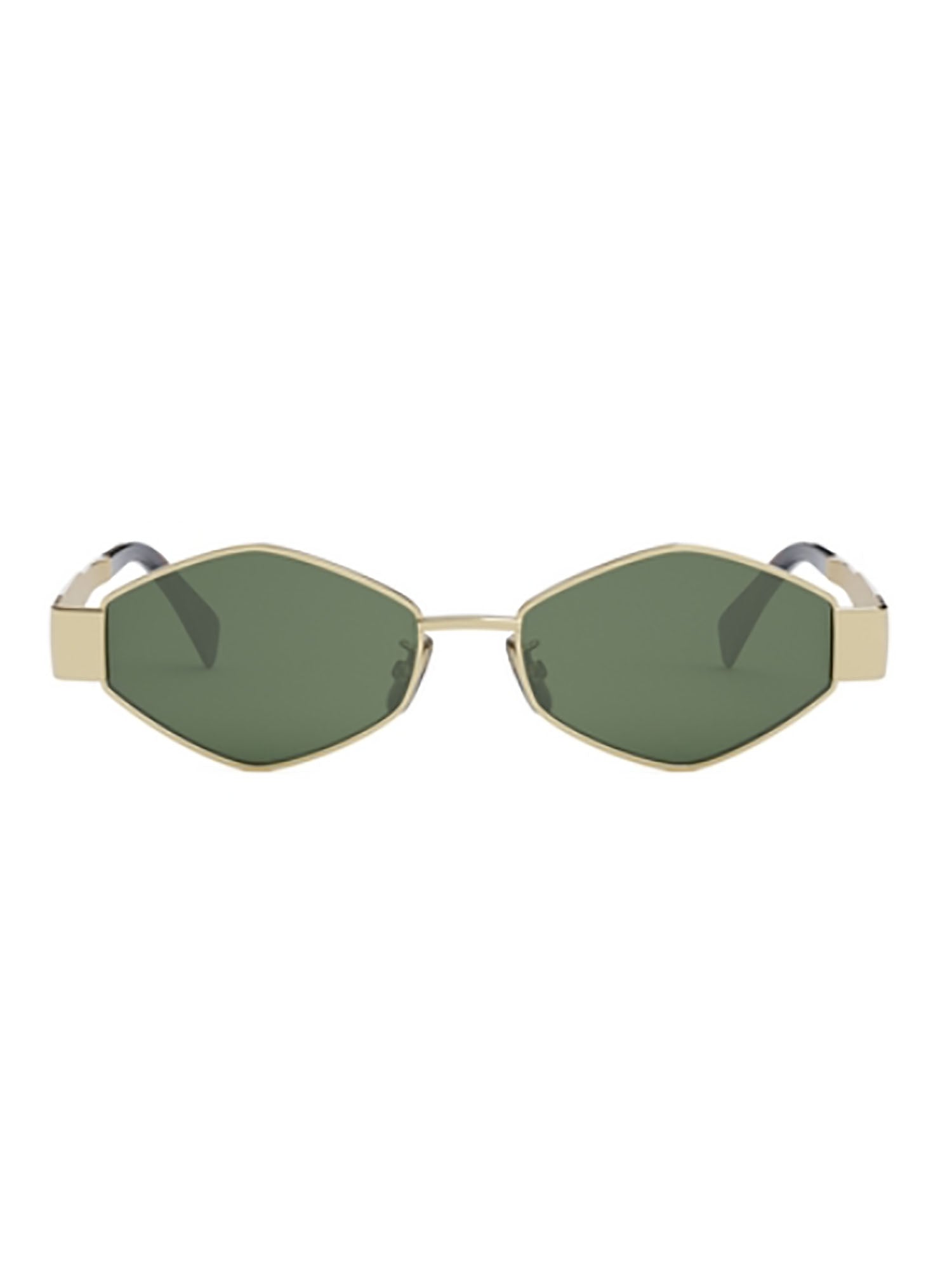 Hexagonal Metallic Sunglasses With Bold Accents