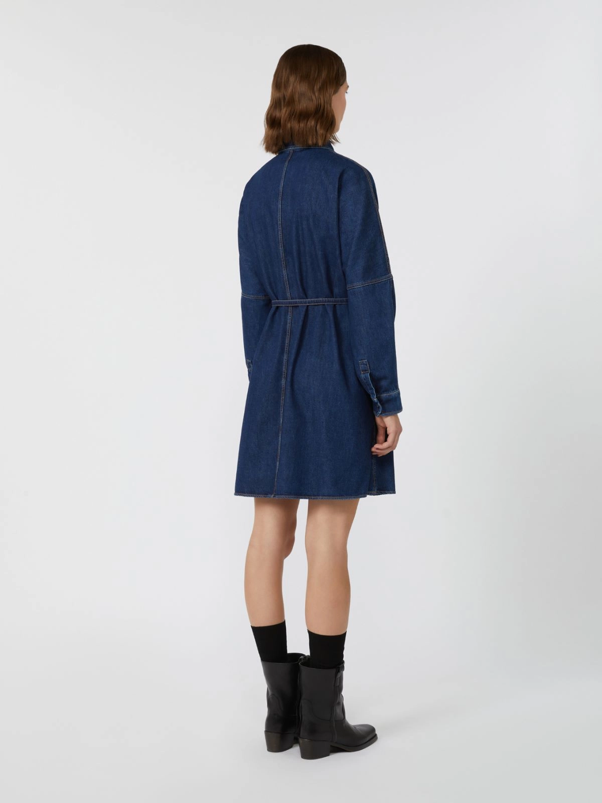 Elegantly Tailored Balenio Dress In Timeless Blue