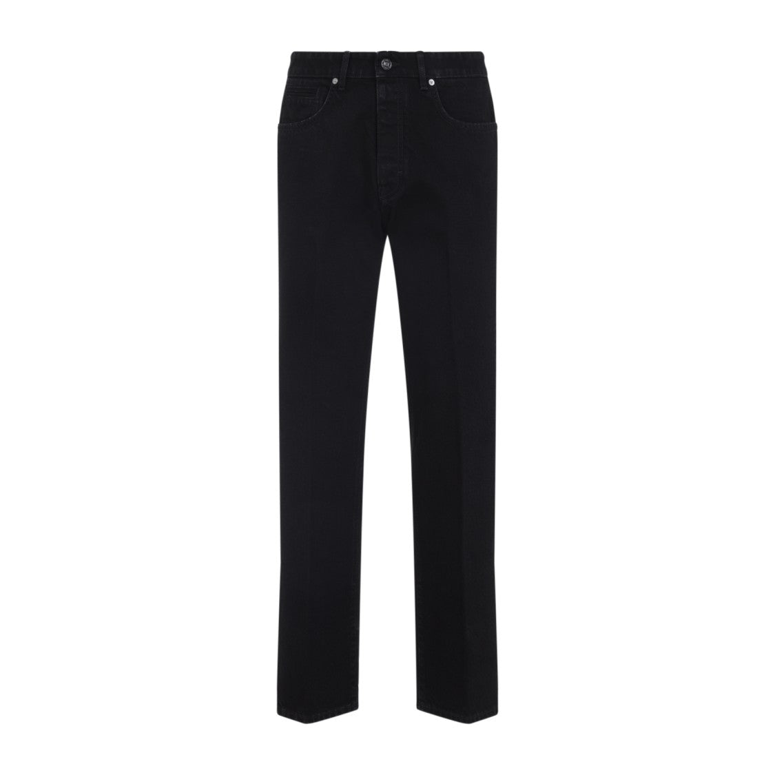 Straight-Leg Cotton Blend Trousers With Subtle Branding