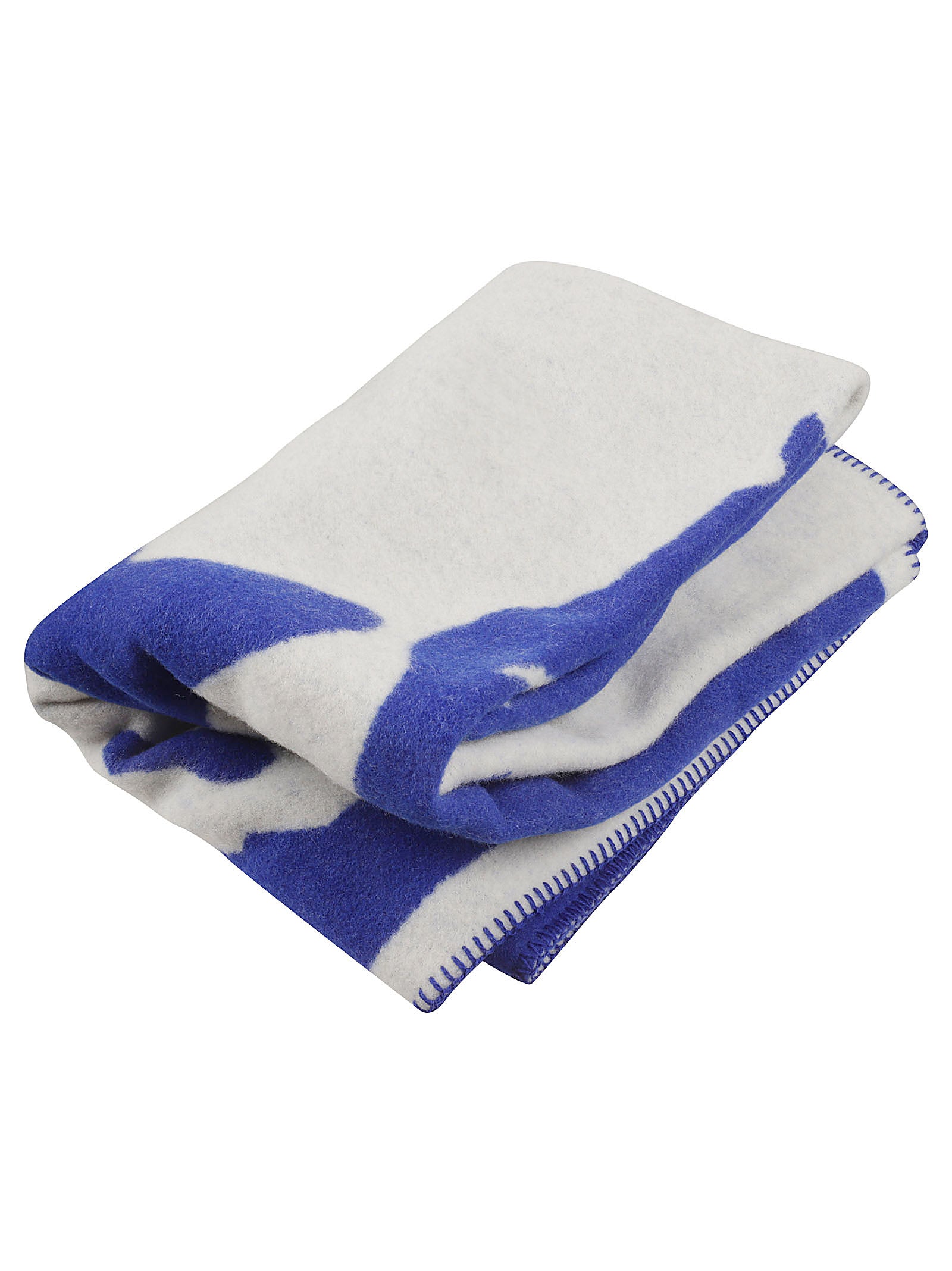 Wool Scarf With Bold Blue