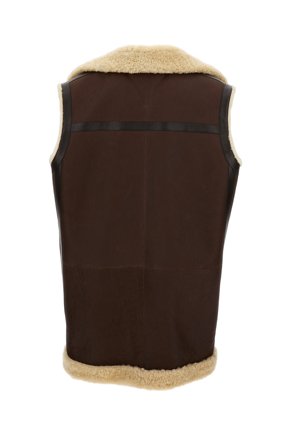 Brown Leather Waistcoat With Fur Lining