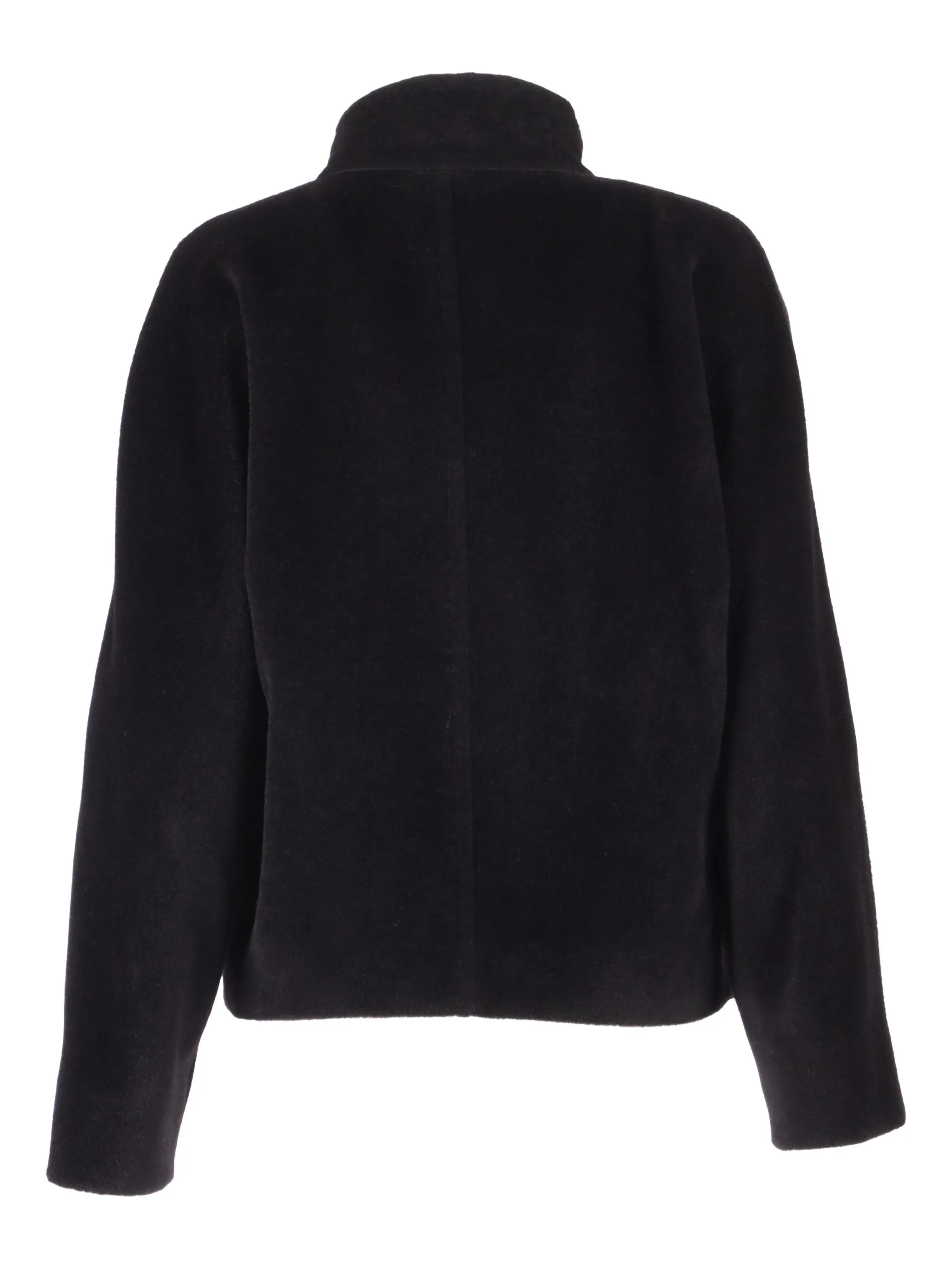 Short Black Coat With High Collar