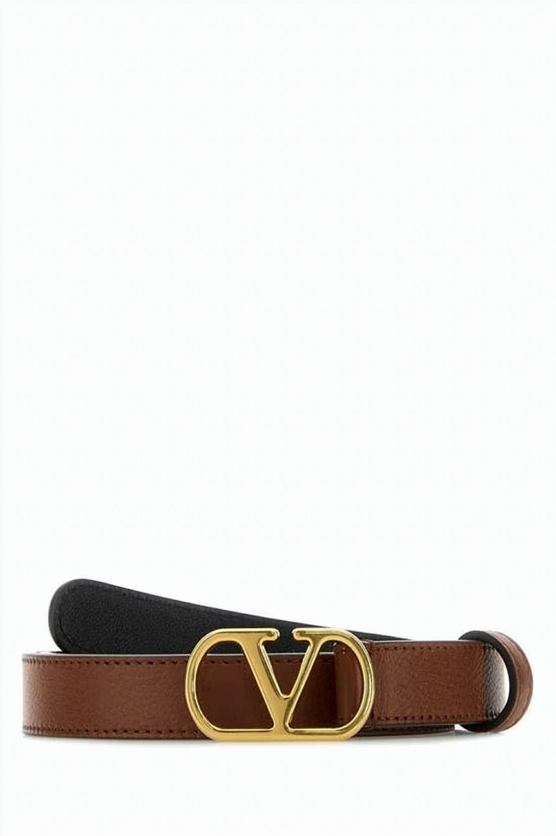 Smooth Brown Cowhide Belt with Polished Gold-tone Buckle