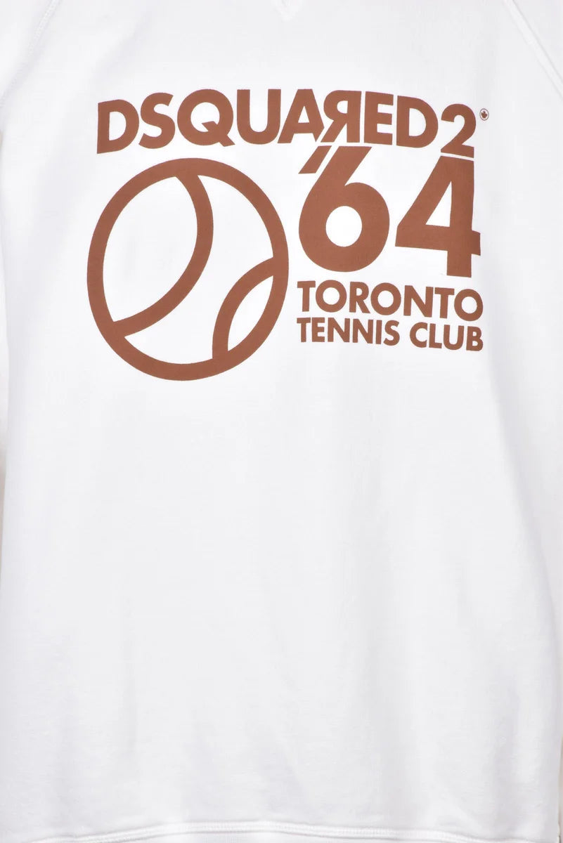 Cotton Crew Neck Sweatshirt - White