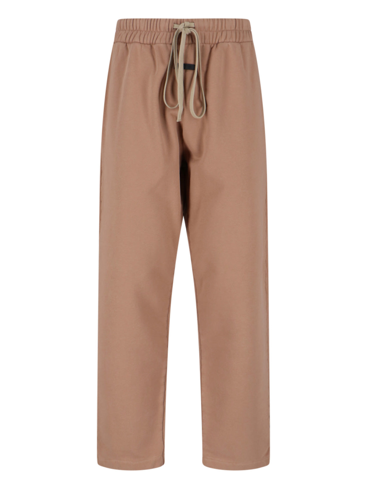 Beige Cotton, Elastic Mid-Rise Sweatpants