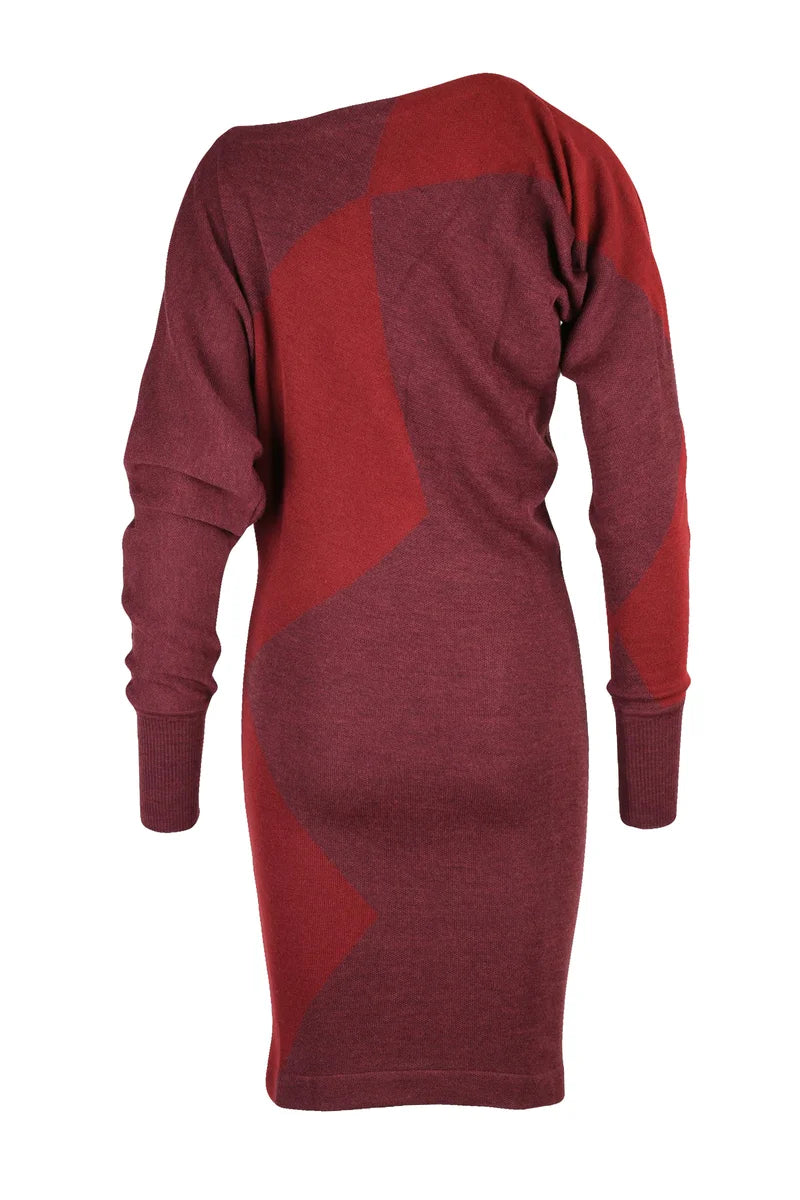 Asymmetric Long Dress - Red