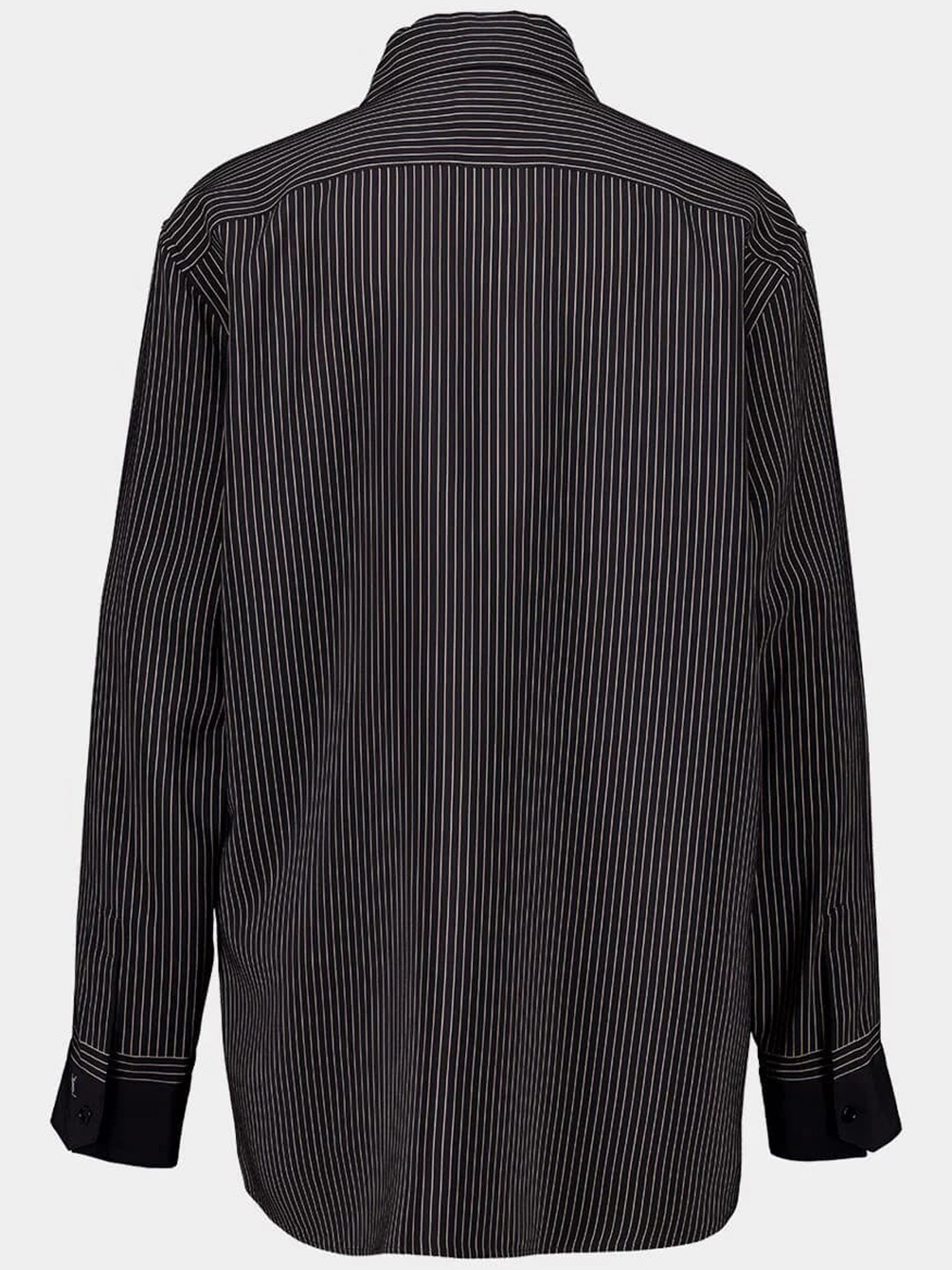 Black Pinstripe Fabric Shirt