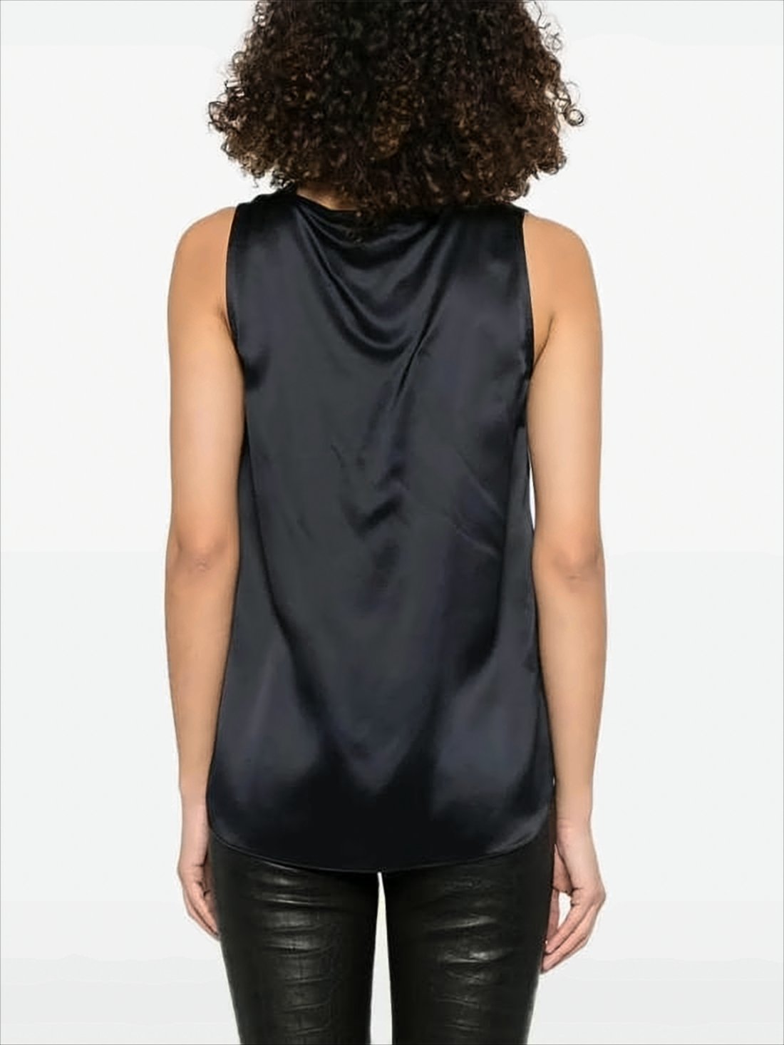 Silk Sleeveless Top with Scoop Neckline