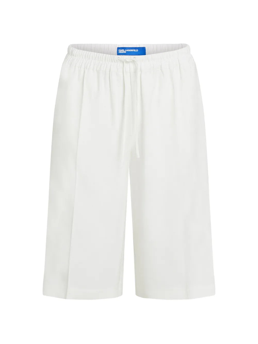 Relaxed Fit White Shorts with Elastic Waistband
